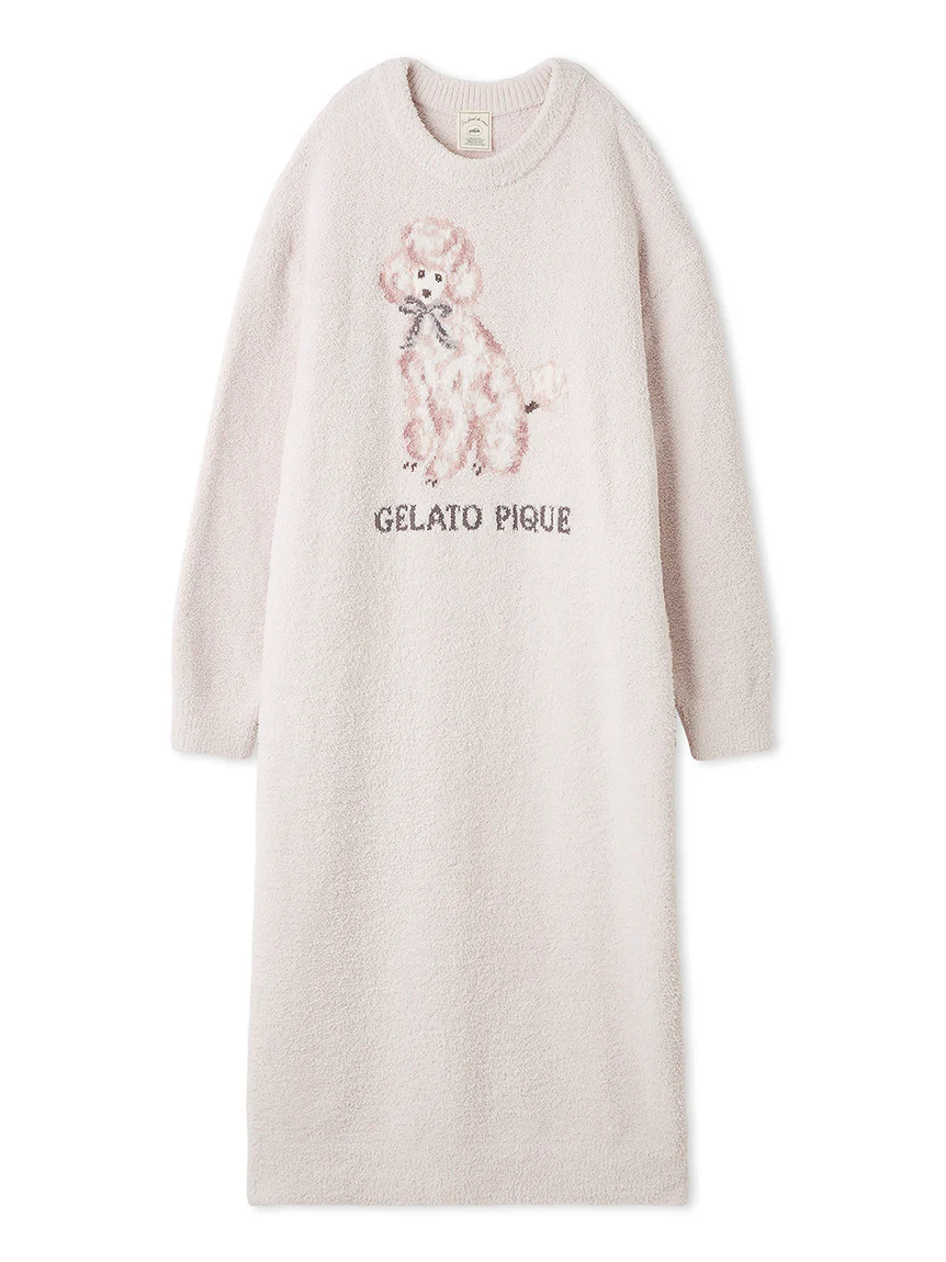 Ribbon Poodle Jacquard Dress