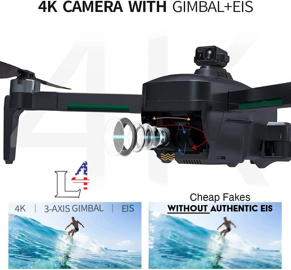 Drone X Pro LIMITLESS 4 - GPS 4K HD UHD Camera Drone for Adults with EVO Obstacle Avoidance, 3-Axis Gimbal, Auto Return Home, Follow Me, Long Flight Time, Long Control Range, 5G WiFi FPV Live Video, EIS, Superior Stabilization Professional Camera Dro
