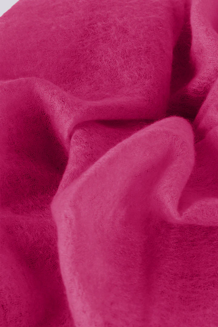 Handwoven Pure Cashmere Scarf Shawl in Lipstick Red
