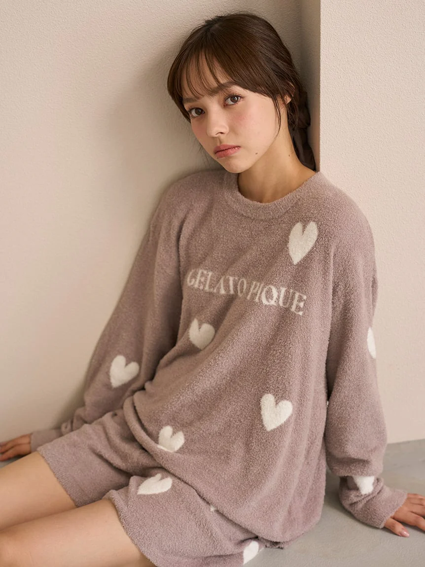 Warm Smoothie Heart Jacquard Pullover