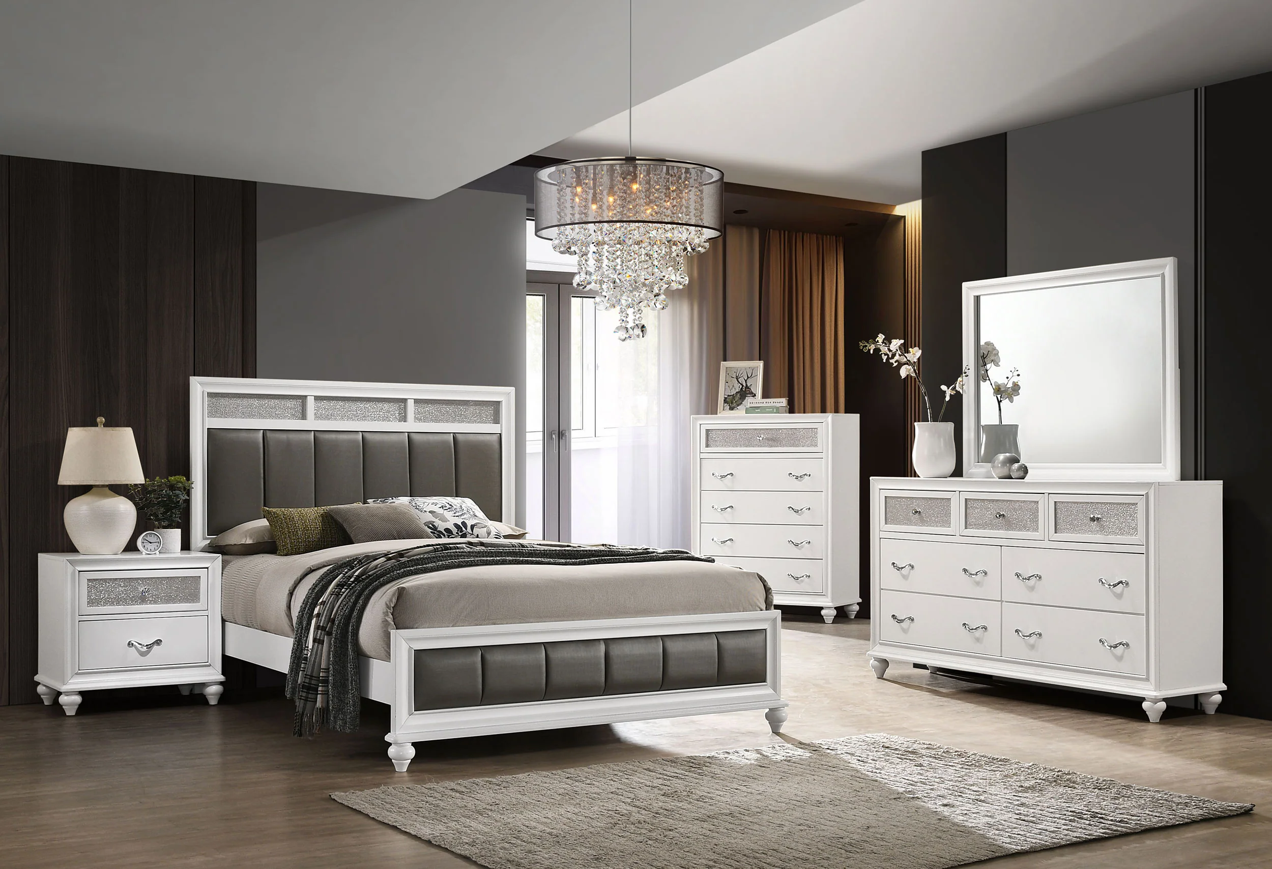 Barzini 4-piece  Bedroom Set White