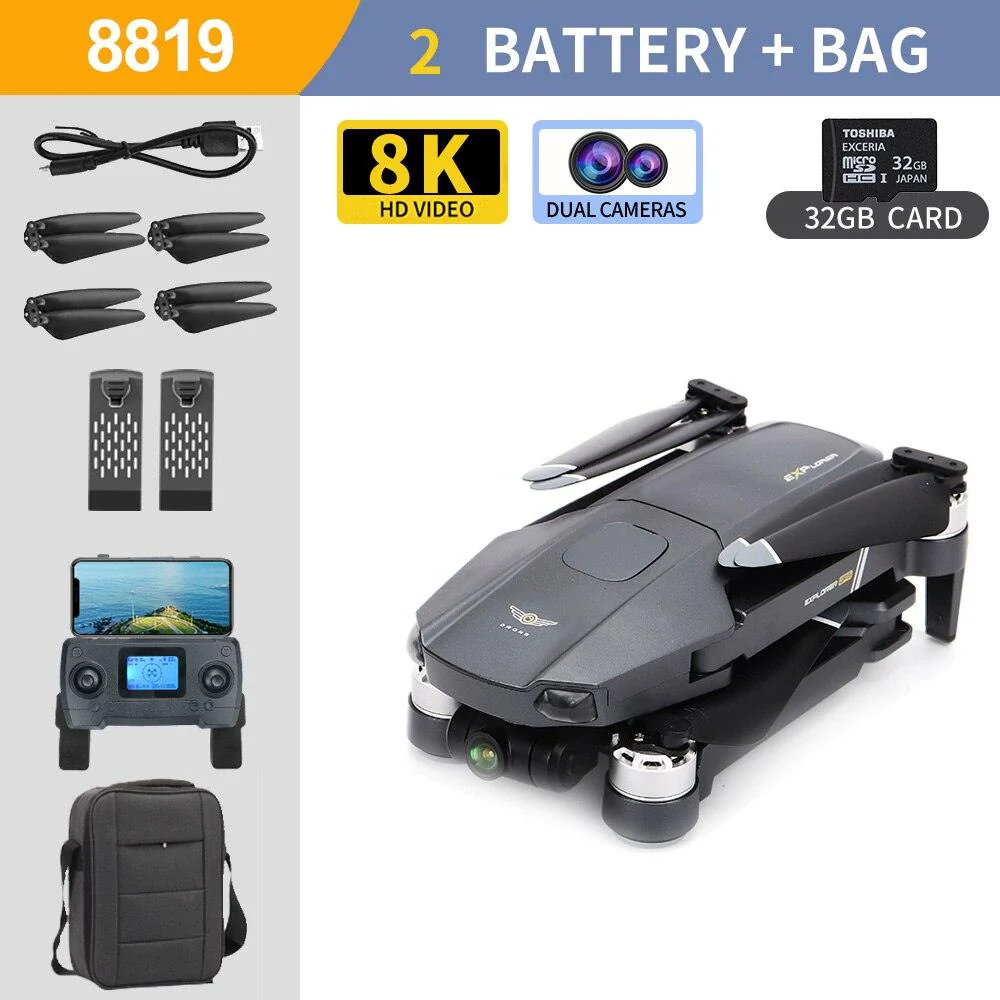 8819 pro Drone - 3-Axis Gimbal 8k Profesional with HD Camera 5G GPS WIFI FPV  Brushless Motor Dron Obstacle Avoidance RC Quadcopter Professional Camera Drone