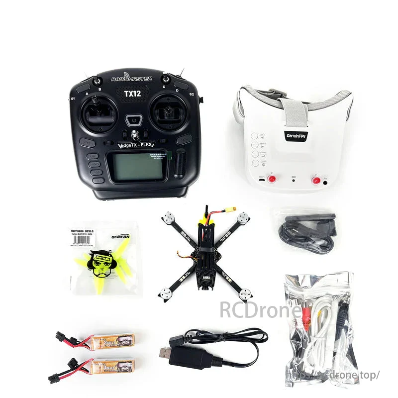 DarwinFPV BabyApe V3 3S Analog 3-Inch FPV Drone RTF Kit – Upgraded 1200mW VTX, TX12 ELRS Controller