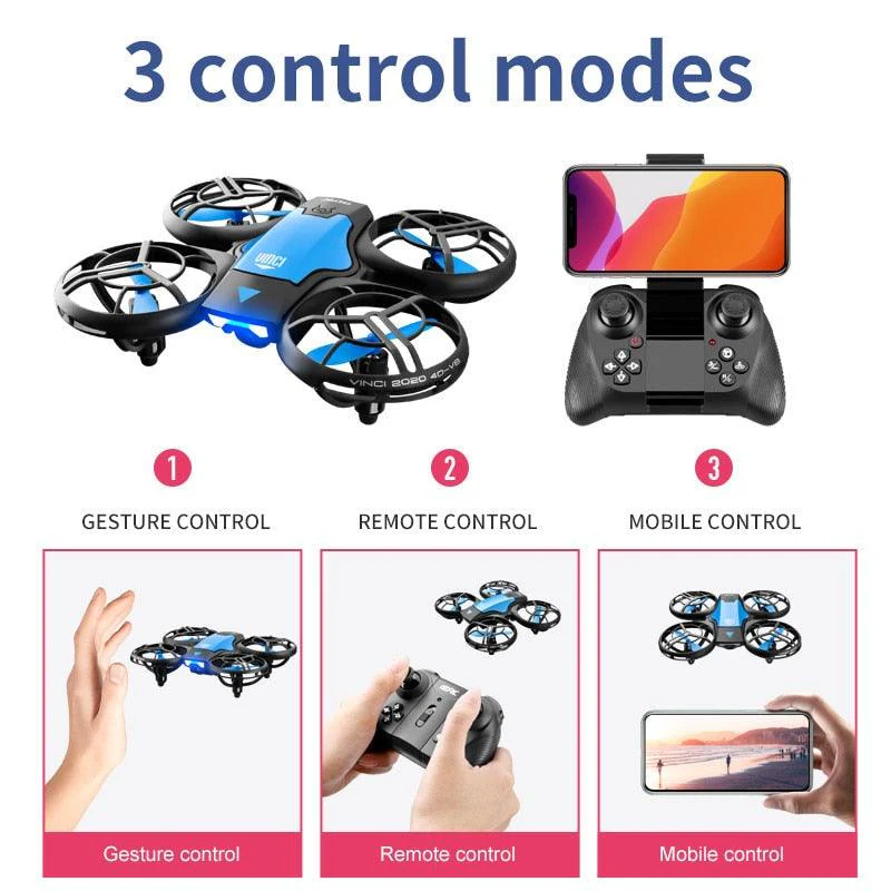 4DRC V8 Mini Drone - 4K 1080P HD Wide Angle Camera WiFi FPVDrone Height Keep Foldable Quadcopter Toy Gift