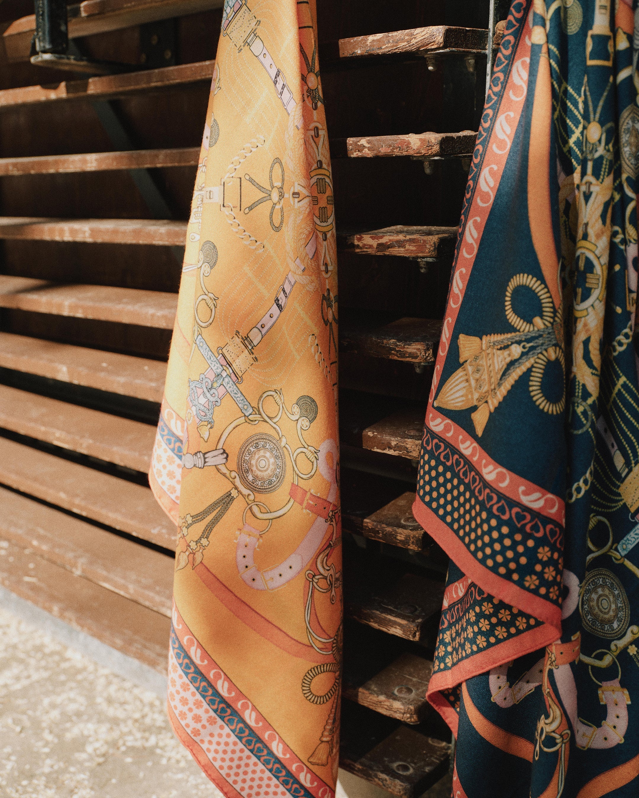 Women's Cashmere Silk Printed Foulard Yellow