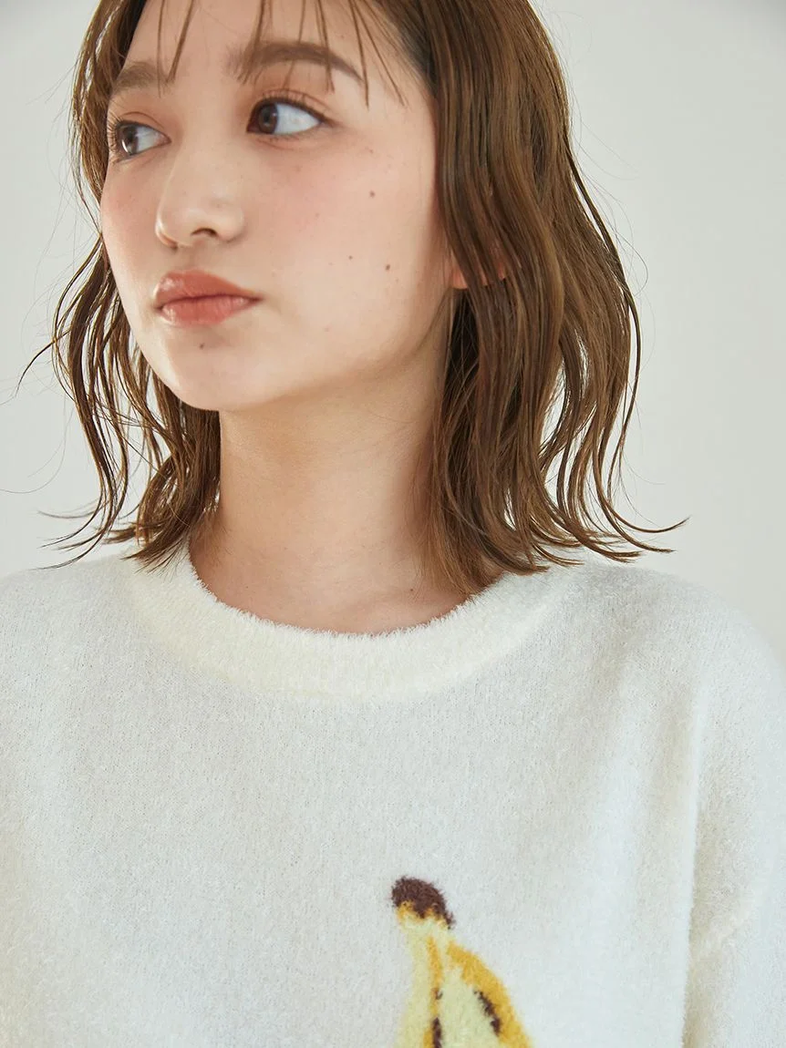 Fruit Jacquard Pullover Tops