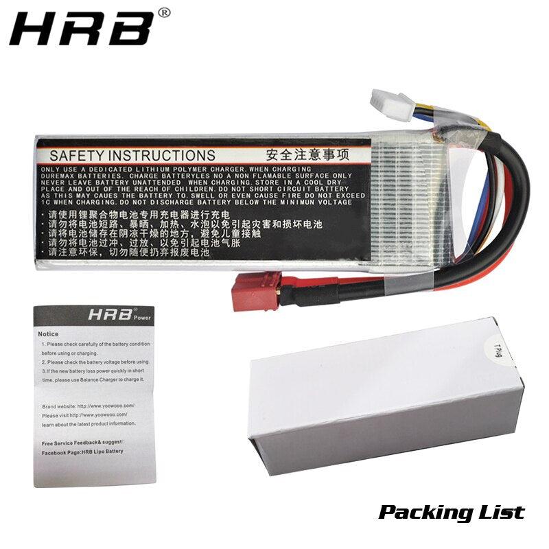 2PCS HRB Battery Lipo 3S 6000mah 11.1V - 50C XT60 T Deans XT90 EC5 XT90-S Female Plug RC Racing Airplanes FPV Drone Car Parts
