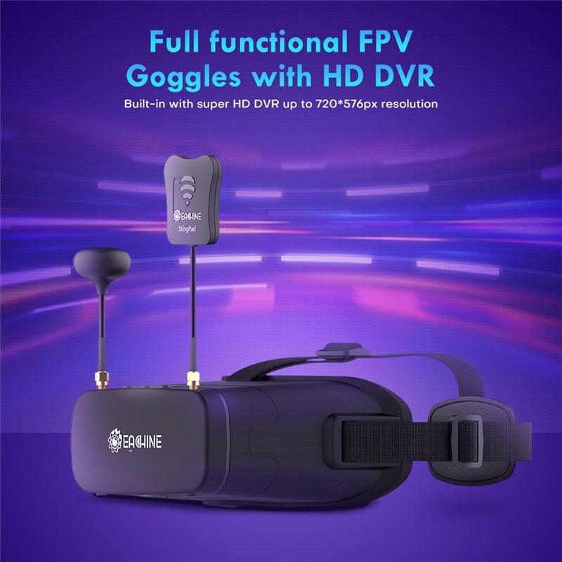 Eachine EV800DM FPV Goggle - Varifocal 5.8G 40CH Diversity FPV Goggles with HD DVR 3 Inch 900x600 Video Headset Build in Battery FPV Drone VR
