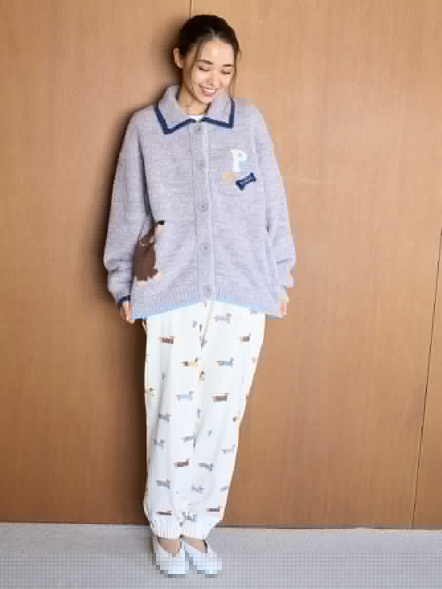 Baby Moco Dachshund Jacquard Cardigan