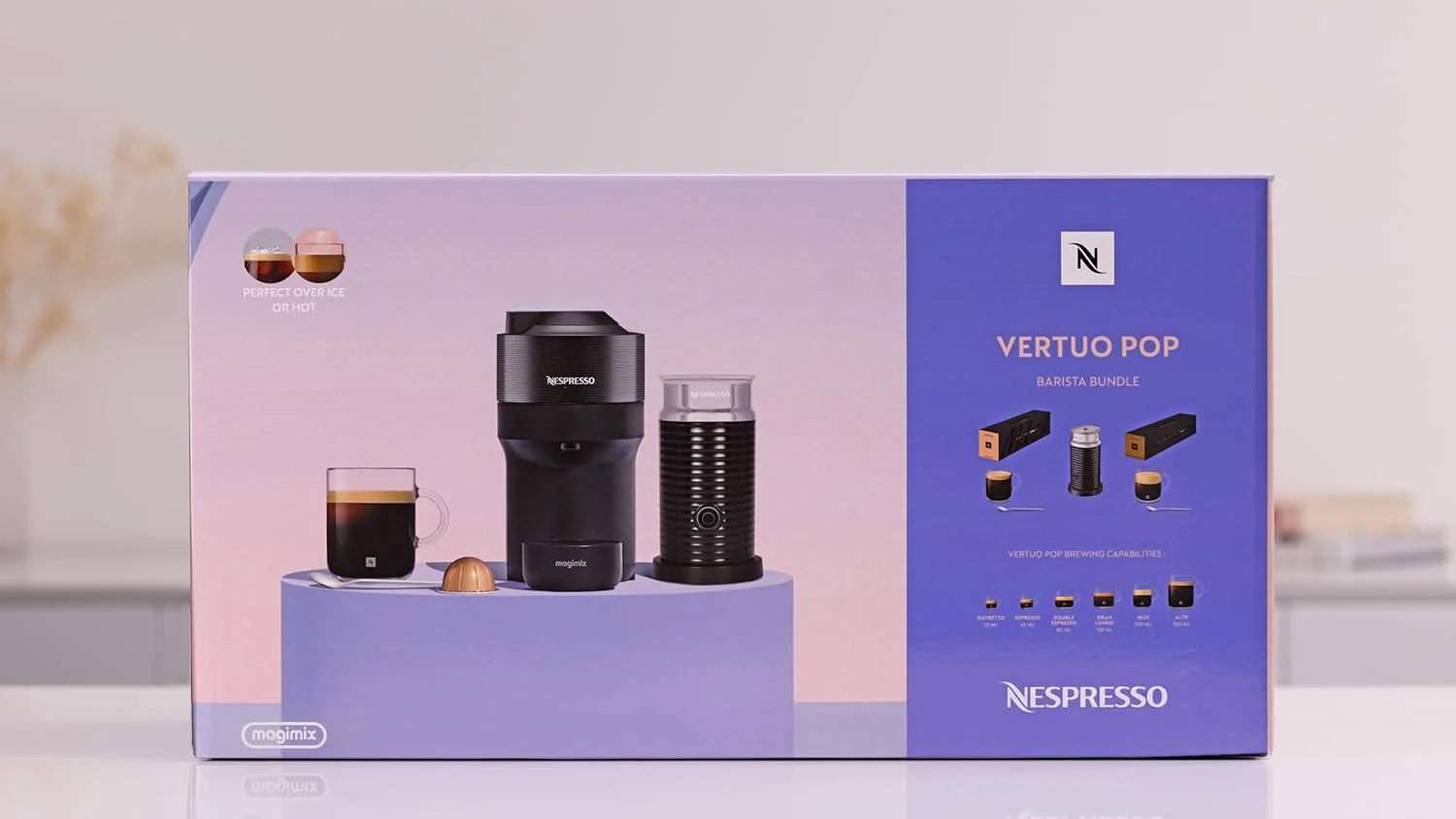 Nespresso Vertuo 220 volt coffee maker package 220v 240 volts nespresso package with milk frother 20 pods mugs and spoons