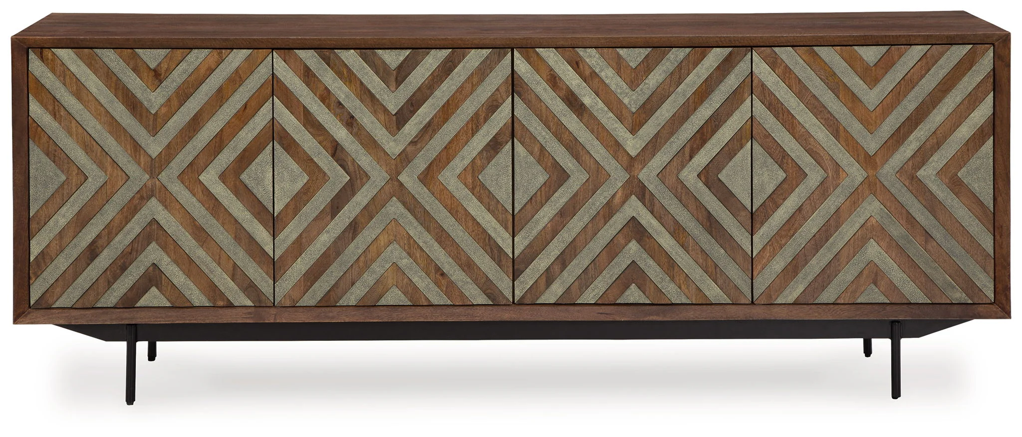 Dreggan - Accent Cabinet - Brown / Gold Finish