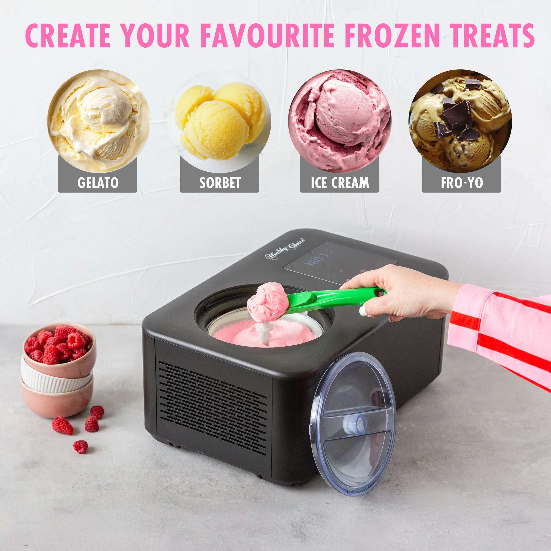 1.5L Ice Cream Maker with Built-In Compressor