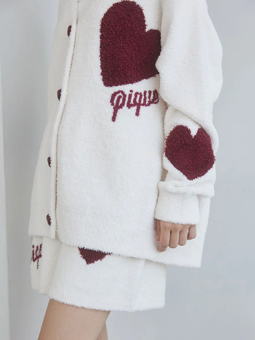 UNISEX Heart Jacquard Cardigan