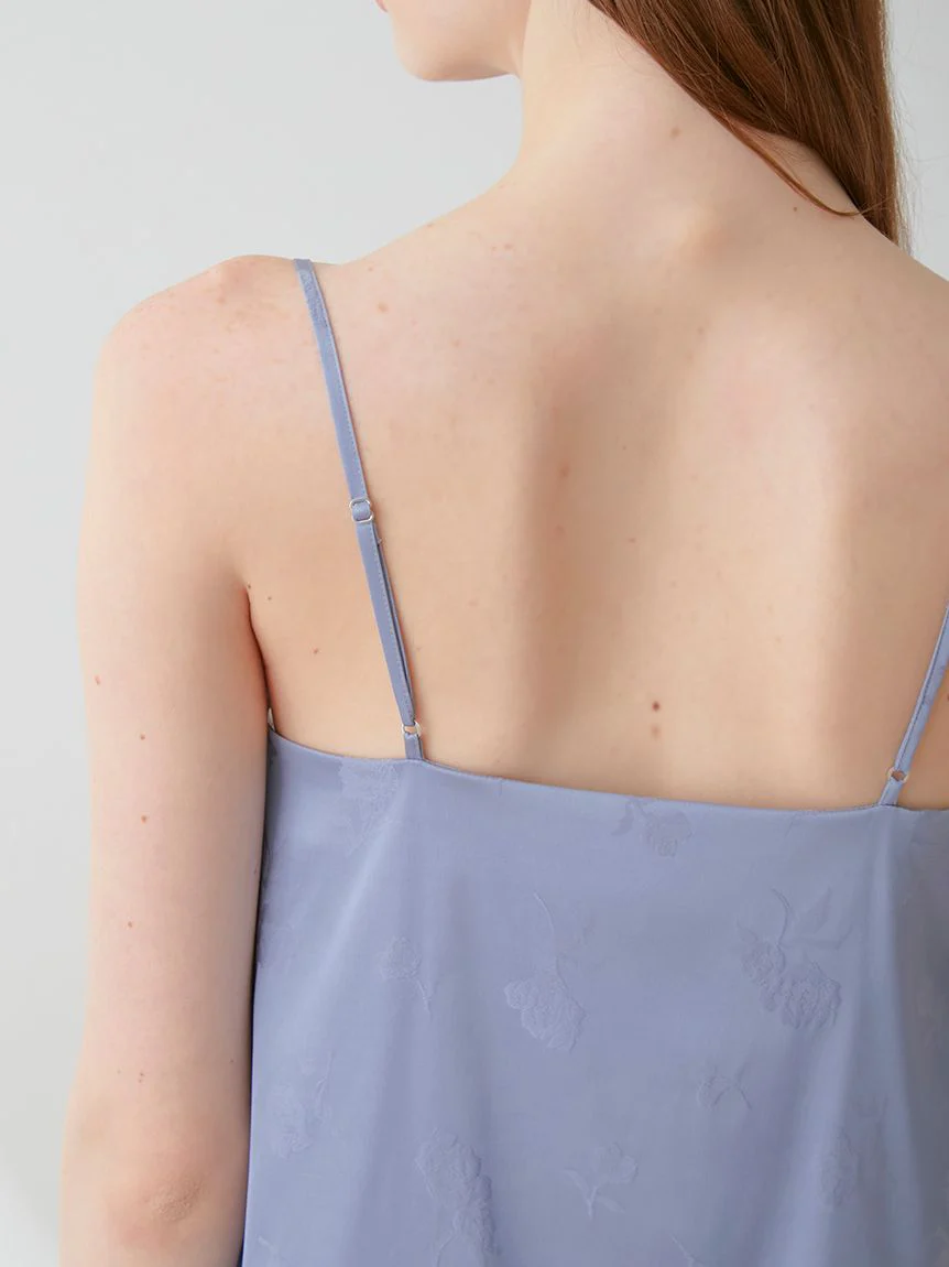 Satin Flower Jacquard Camisole Top