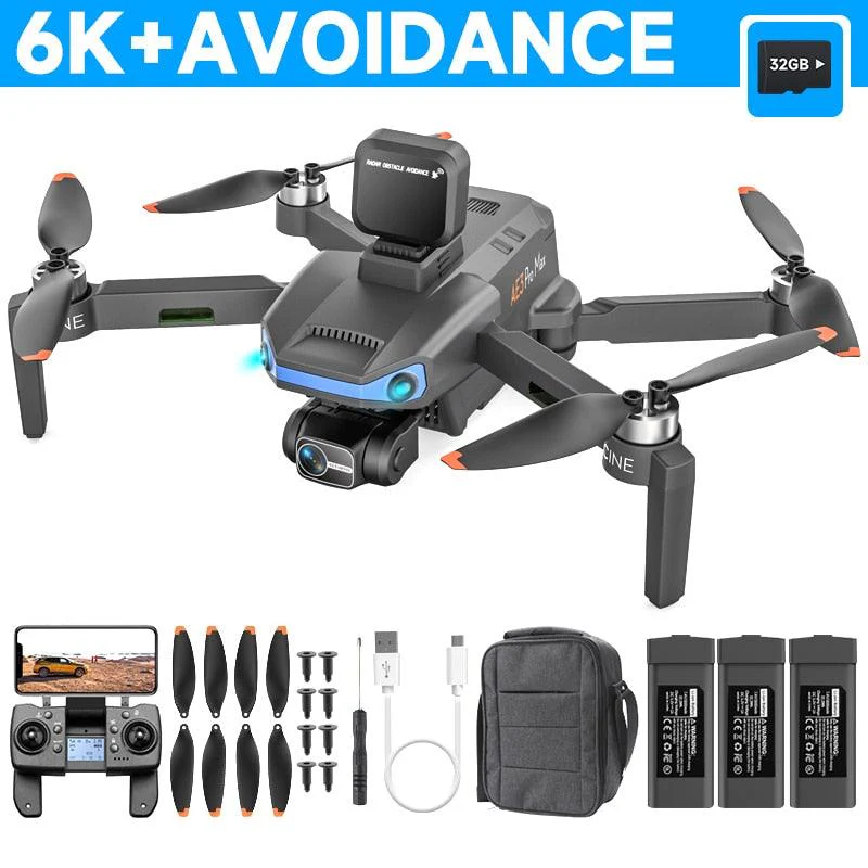 AE3 / AE3 PRO Max GPS Drone - 4K HD Dual Camera Professional Dron FPV EIS 3-Axis Gimbal Radar Obstacle Avoidance Quadcopter RC Toys Professional Camera Drone