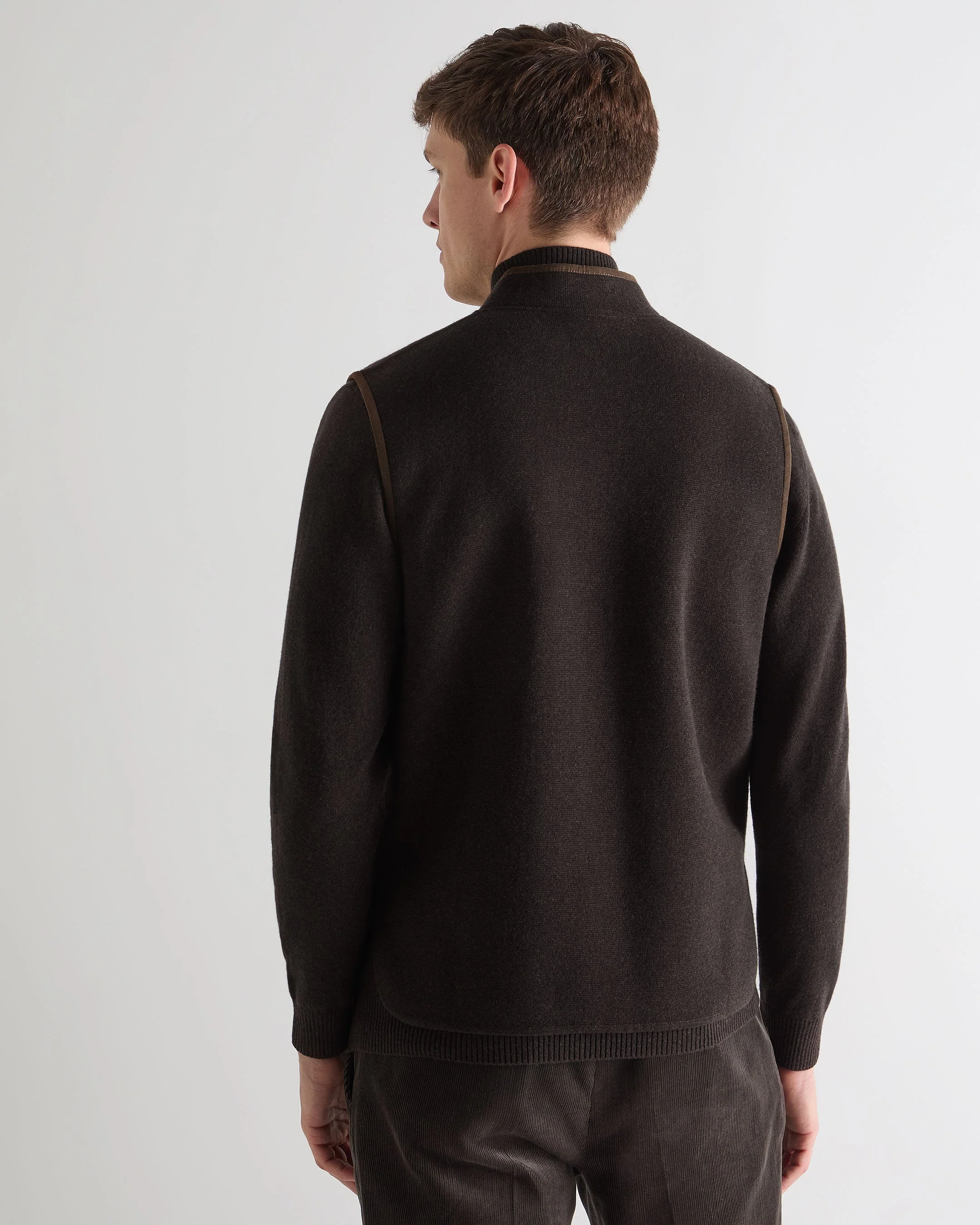 Men's Shaftesbury Cashmere Gilet Chocolate Brown