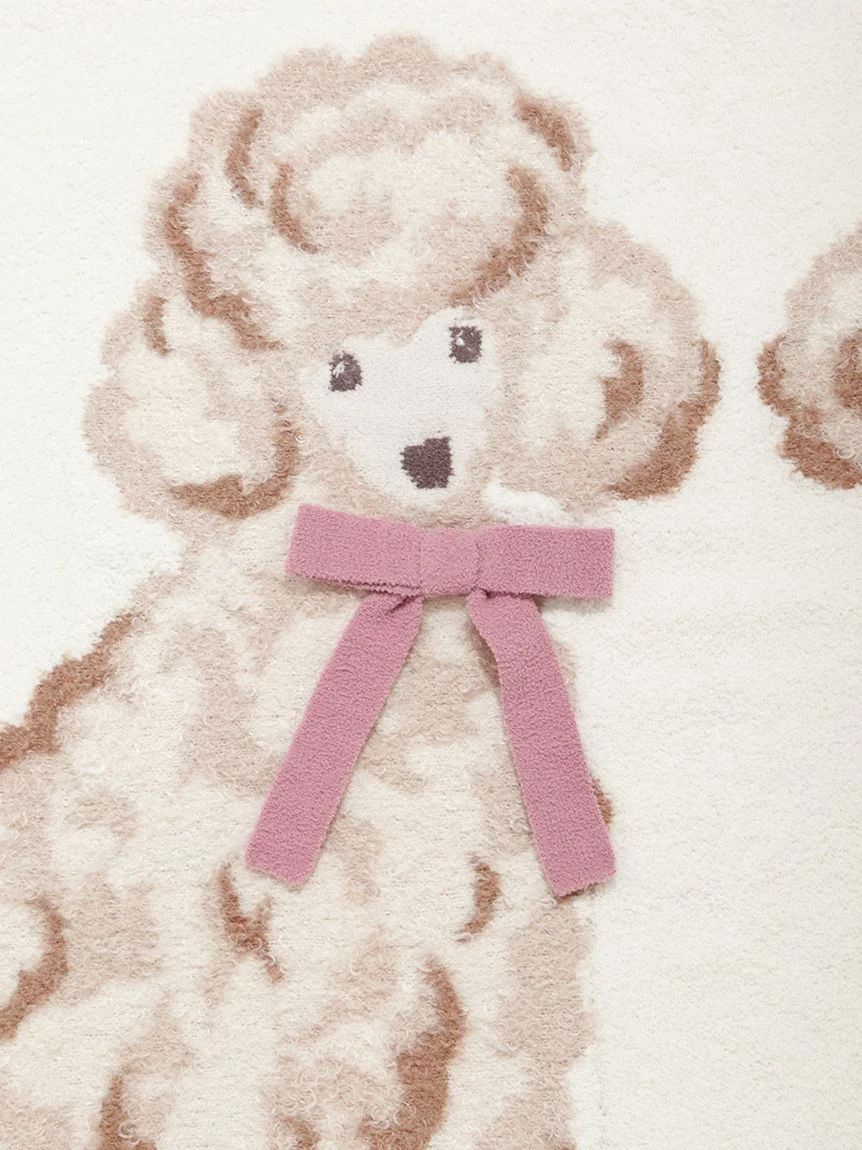 Ribbon Poodle Jacquard Blanket