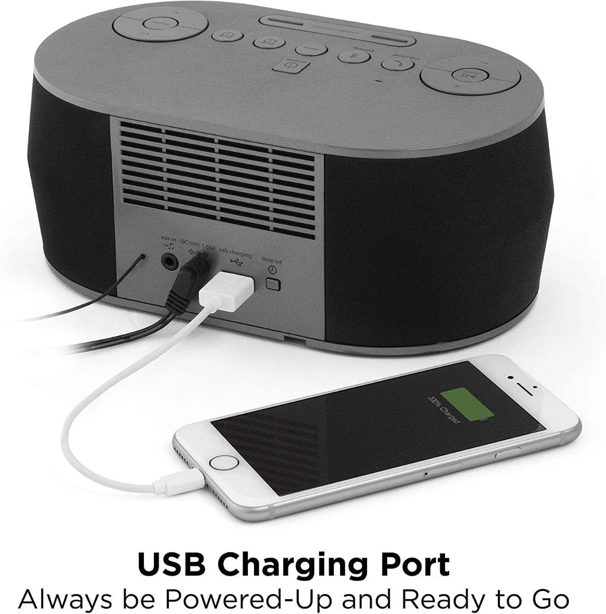 Ihome 110 220 volts Alarm Clock with USB Charging, Bluetooth Speaker 220v 50 hz