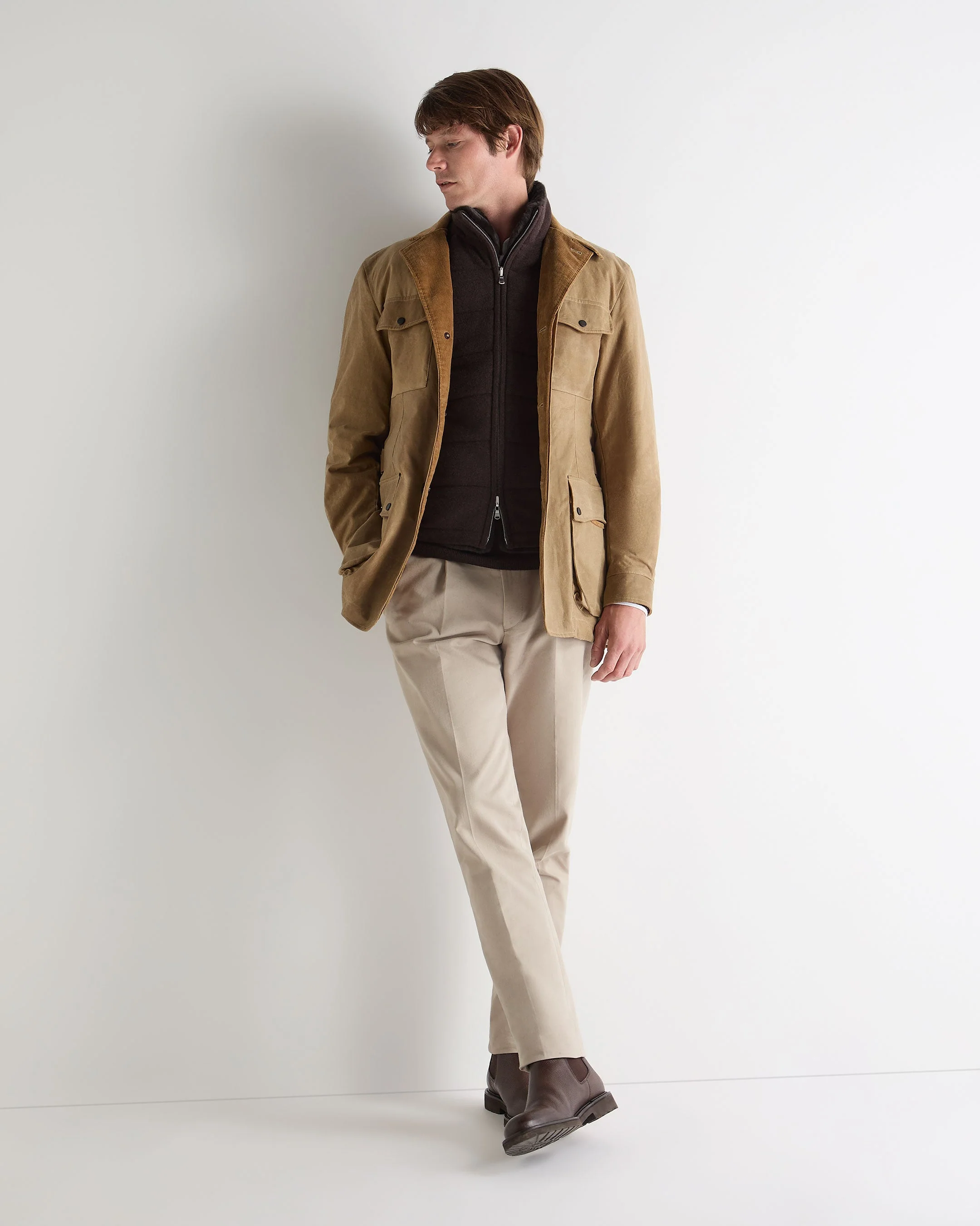 Men's Vermont Fur Lined Gilet Chocolate Brown