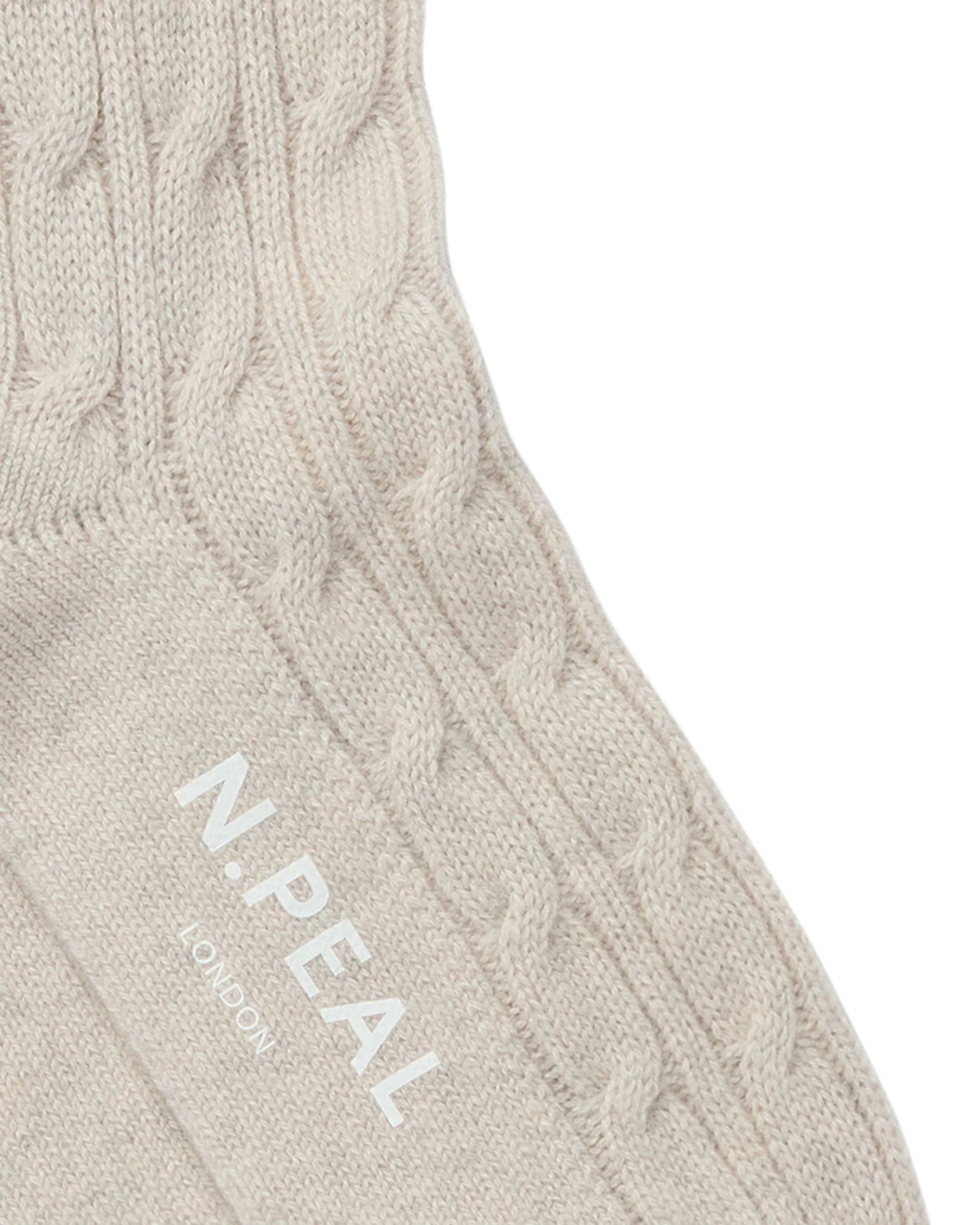 Women's Cable Cashmere House Socks Pebble Grey