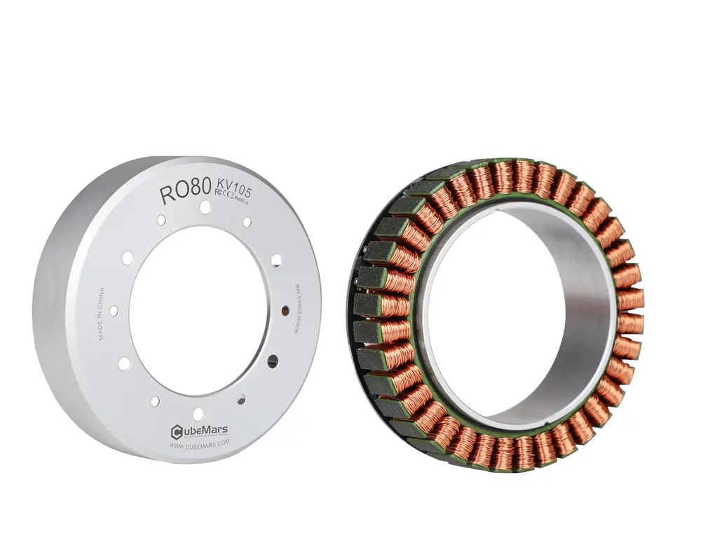 CubeMars RO80 KV105 Frameless Outrunner Torque Motor 48V 1.3Nm 4Nm 3600rpm for Cobot Arm Robotics