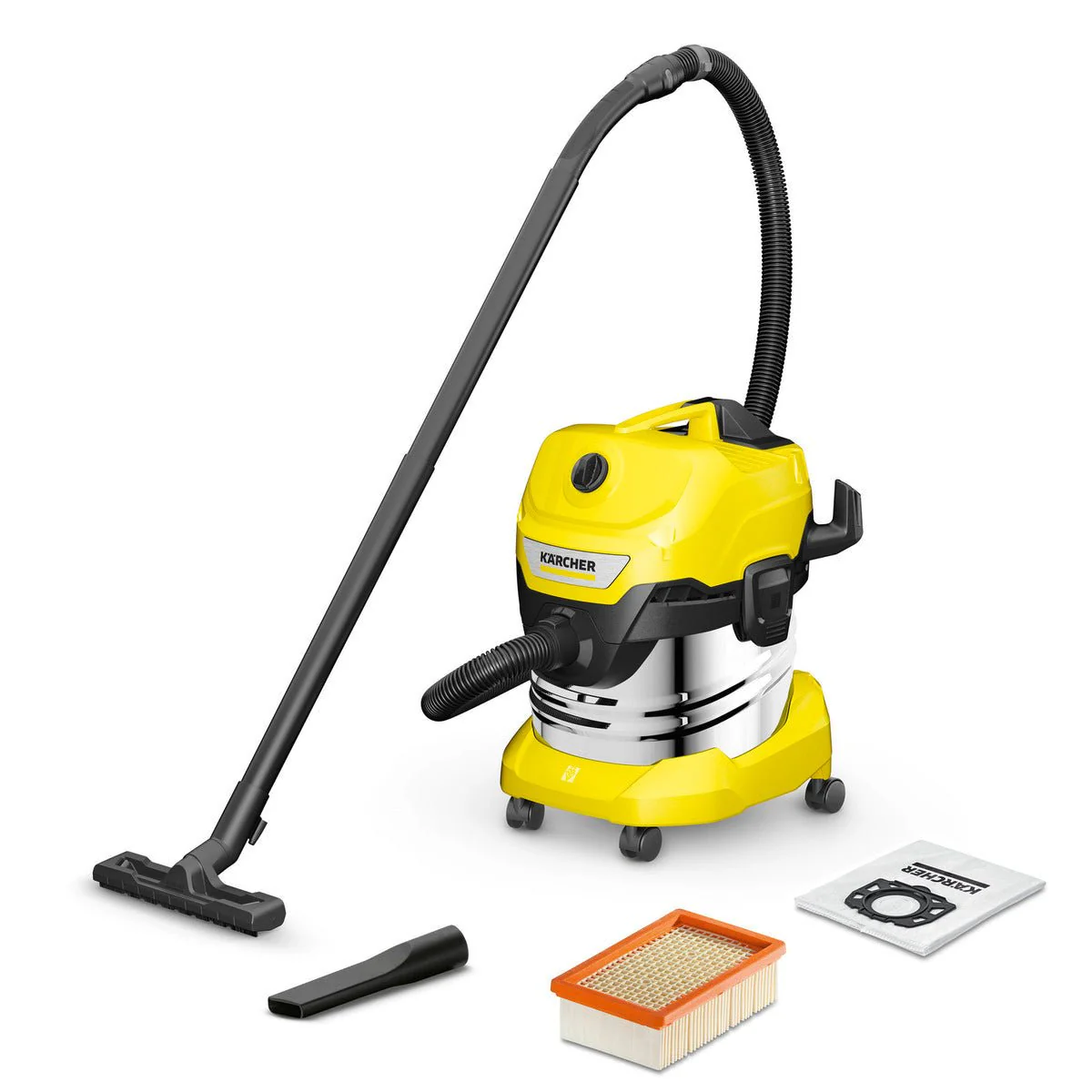 Karcher WD4 220 volt shopvac Wet & Dry vacuum 20 liter Stainless Steel container Powerful shop vacuum cleaner 220 v 240 volt   1628-2010