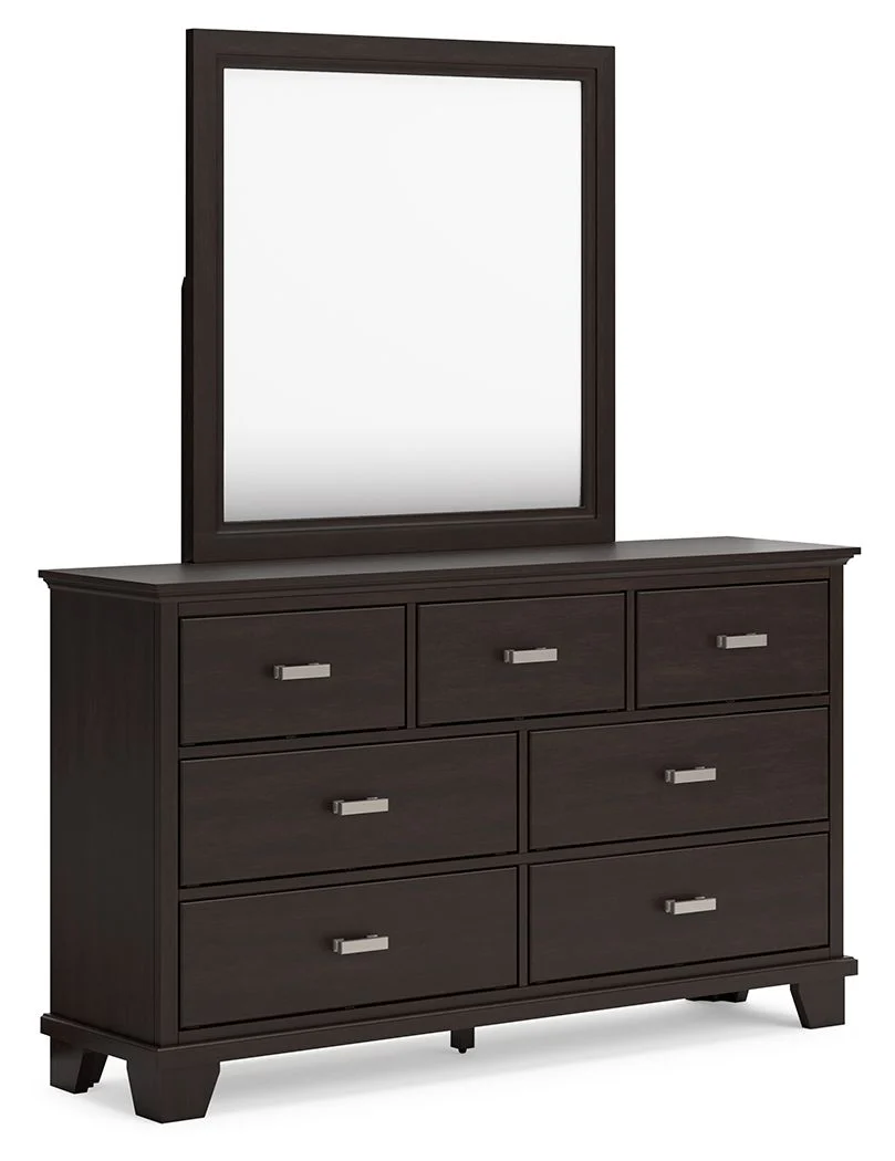 Covetown - Dresser And Mirror - Dark Brown