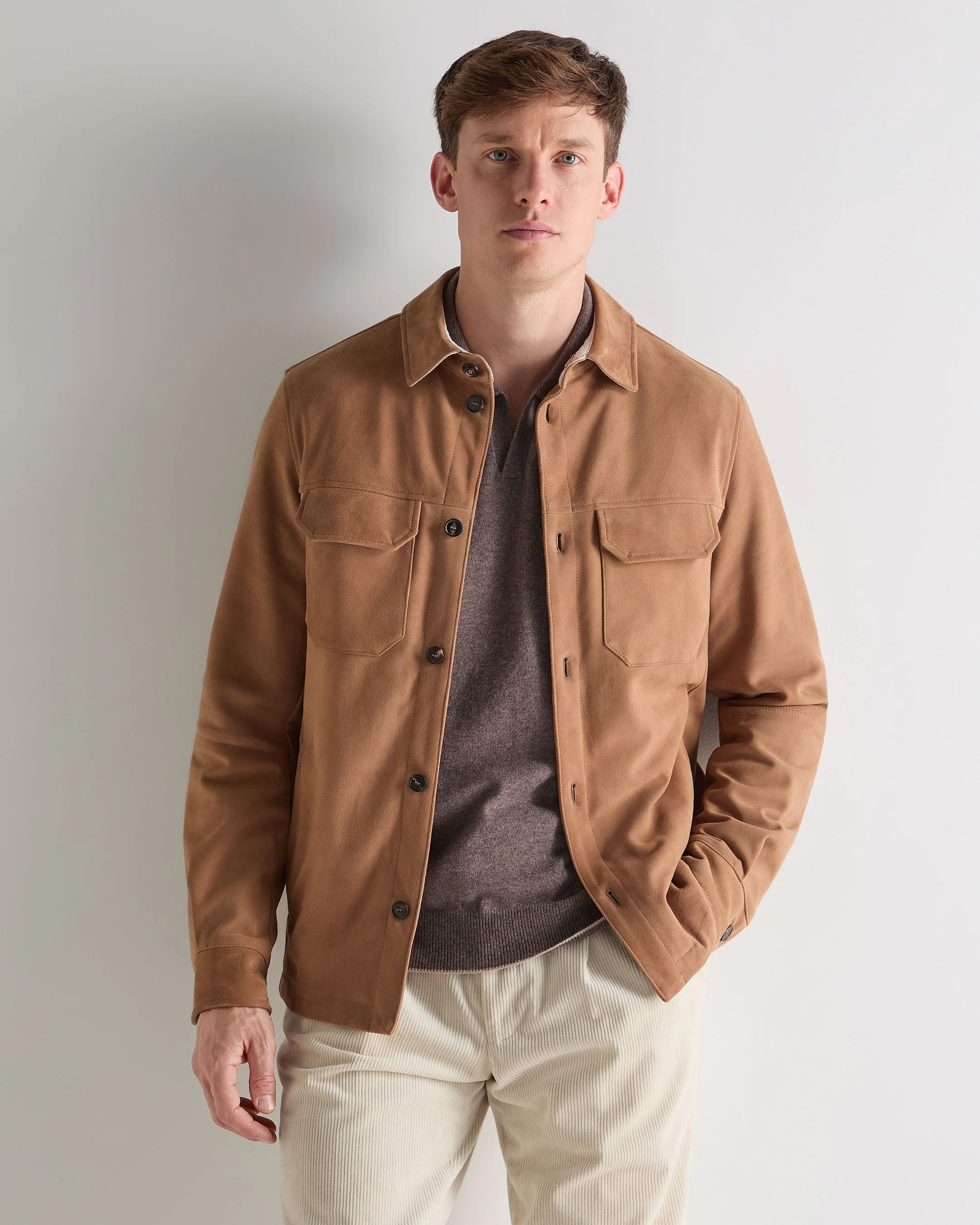 Men's Bridgehampton Suede Jacket Tan Brown