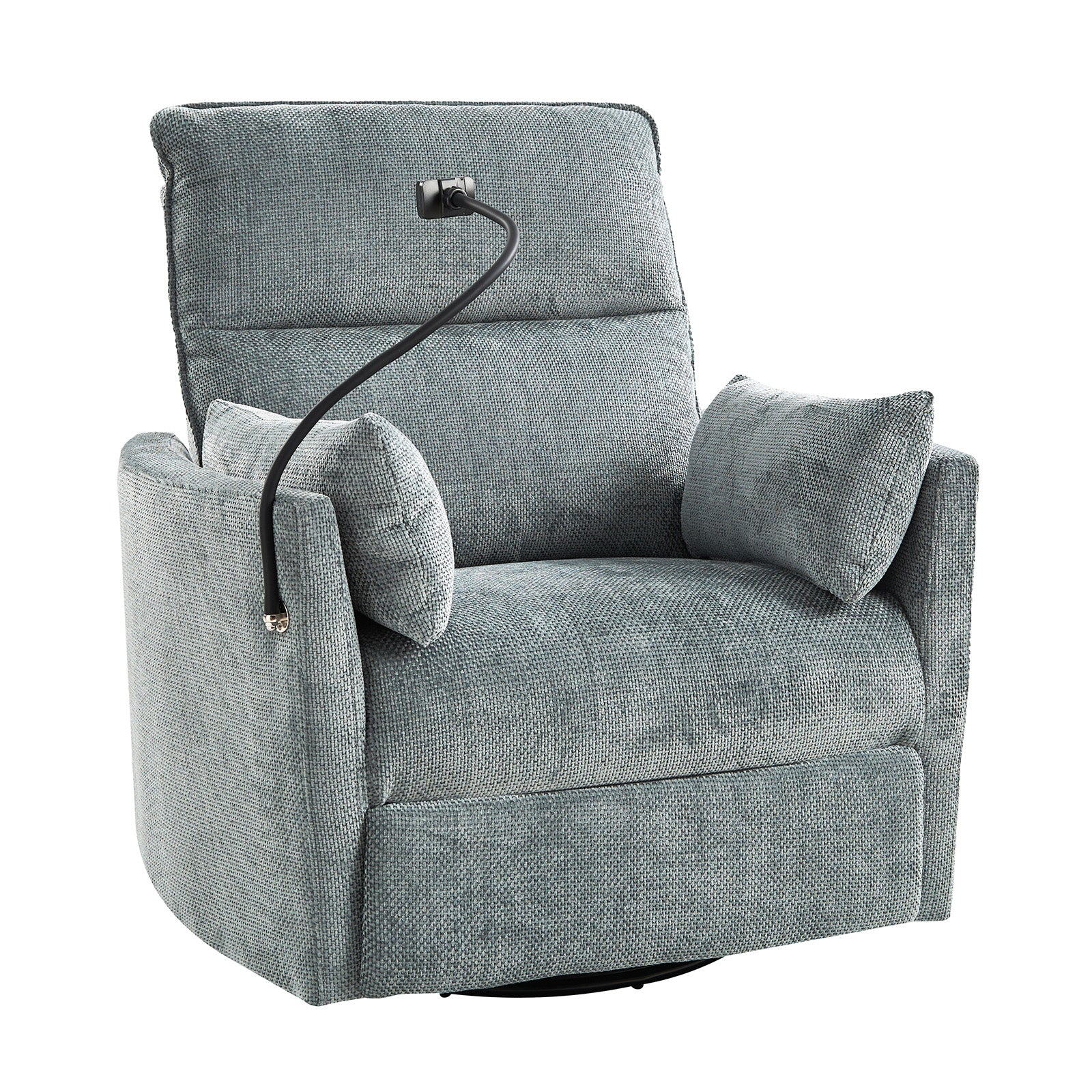Archibald Power Rocking Swivel Nursery Recliner in Grey