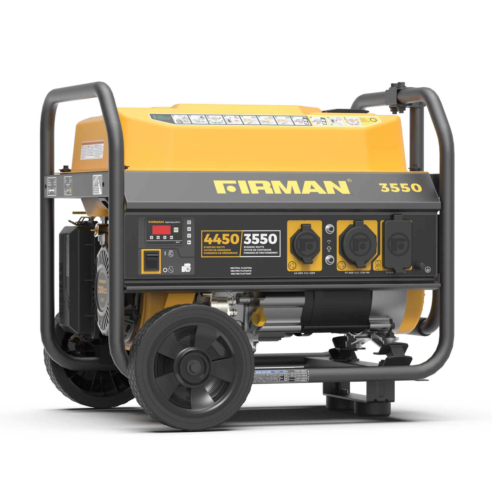 Gas Portable Generator 4450W Recoil Start 120V