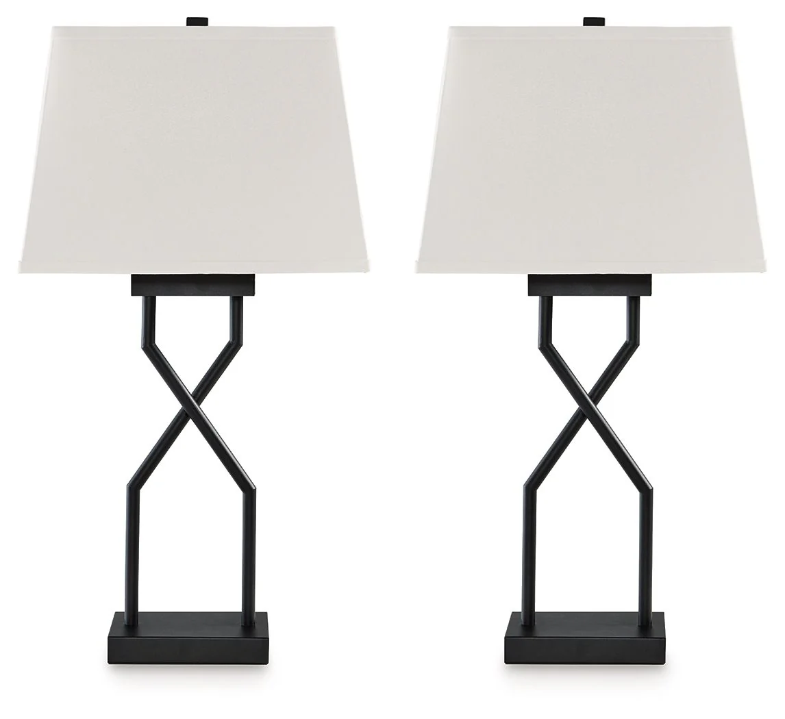 Brookthrone - Metal Table Lamp (Set of 2) - Black