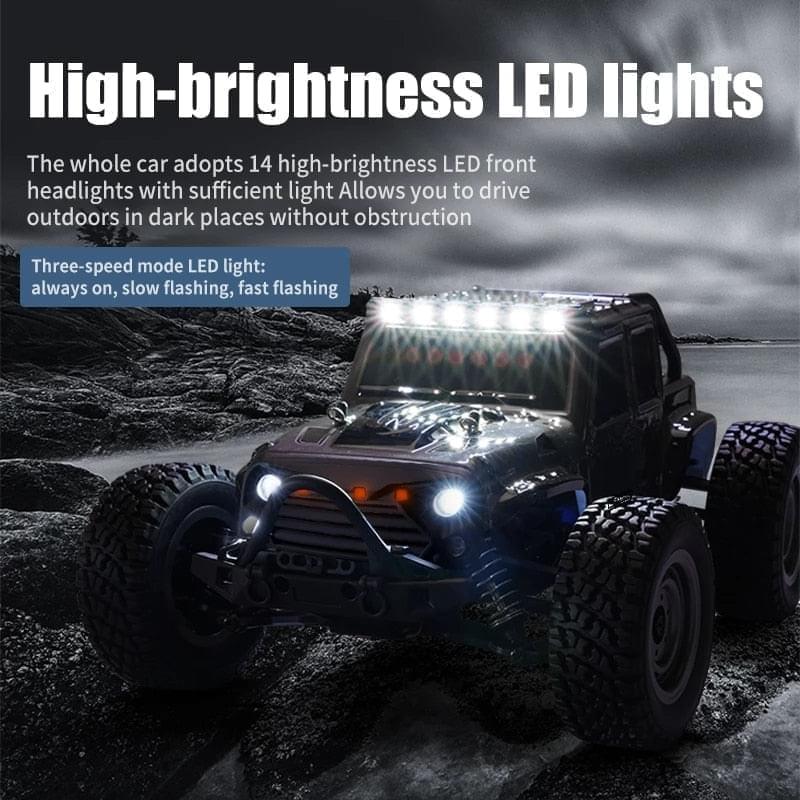 1:16 50KM/H Or 70KM/H 4WD RC Car LED Headlights 2.4G Waterproof Remote Control Cars High Speed Drift Monster Truck for Kids Toy