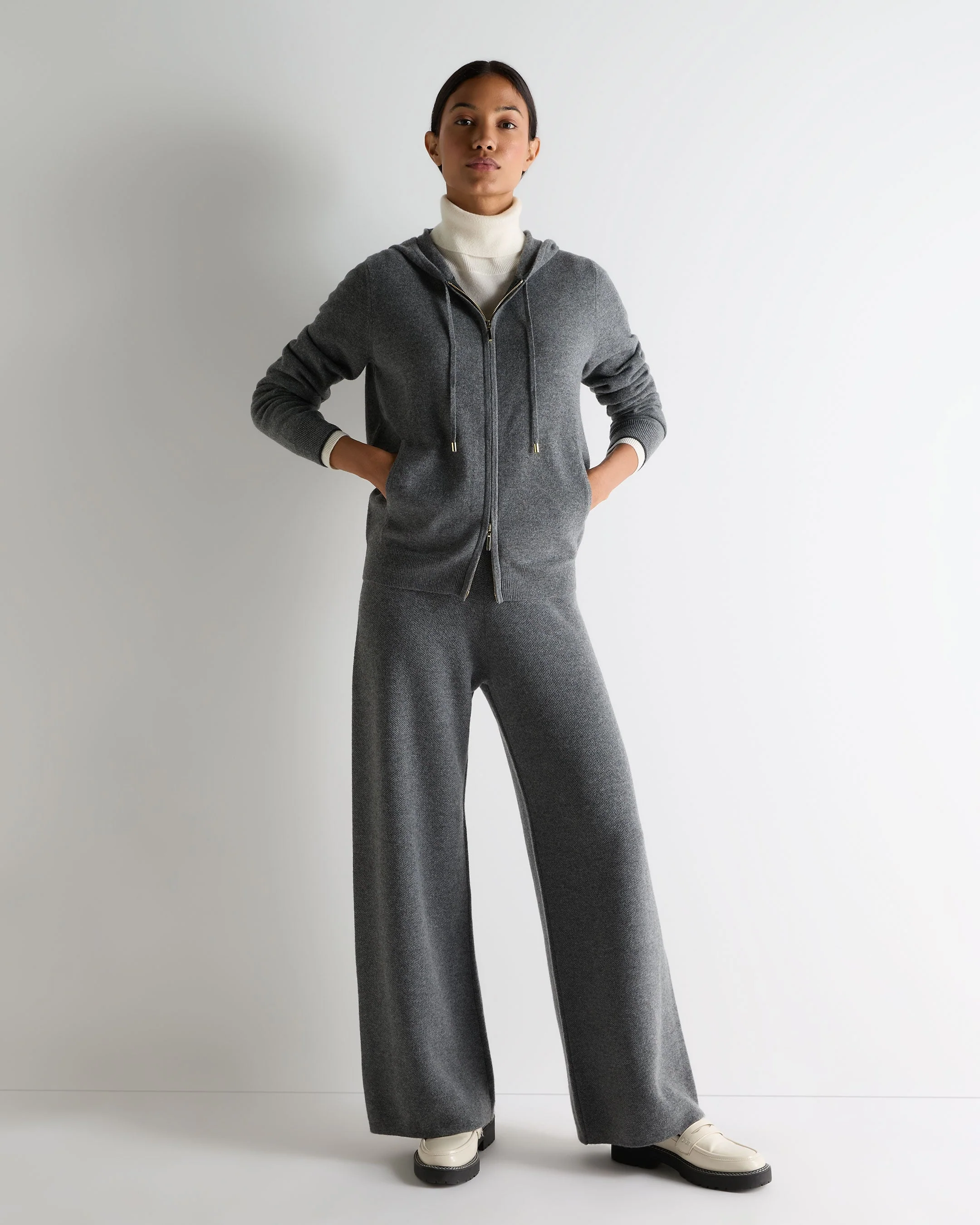 Women's Ada Cashmere Hoodie Elephant Grey