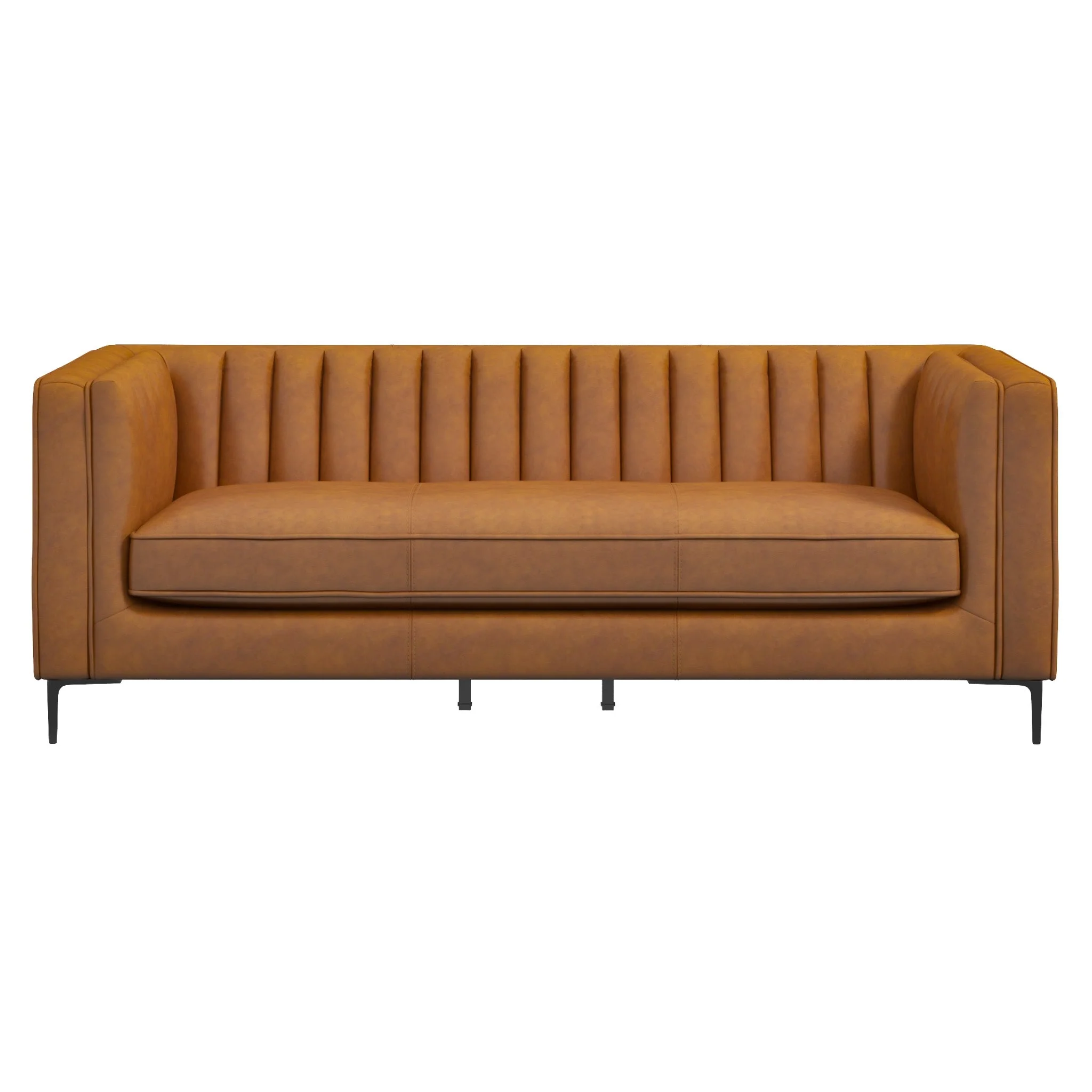 Angelina Cognac PU Leather Sofa 84