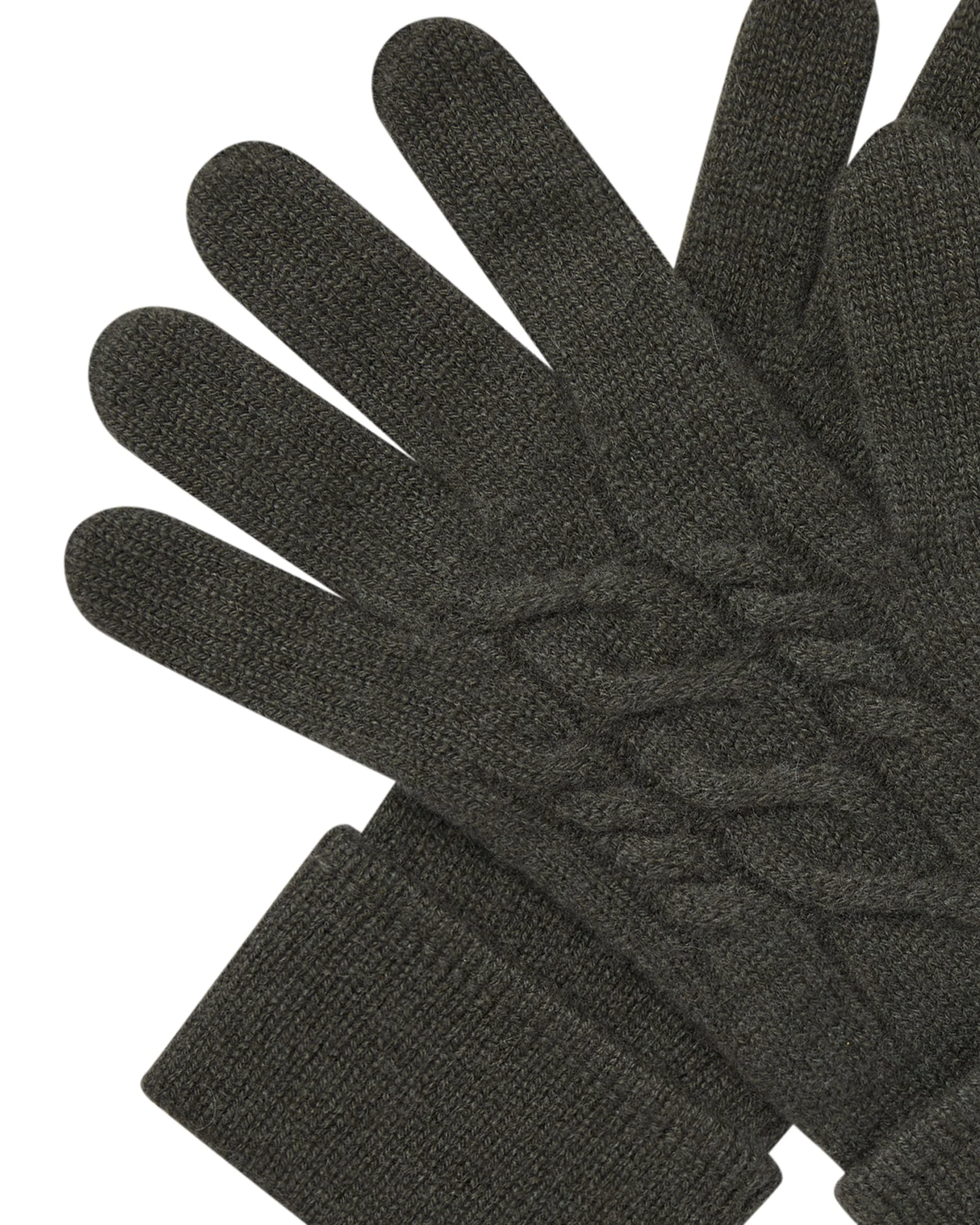 Women's Cable Cashmere Gloves Arabica Khaki Green