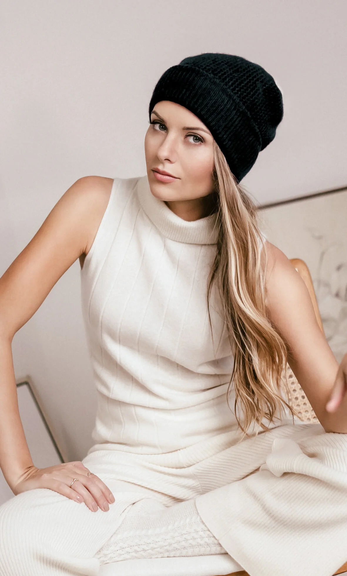 Wave Cashmere Beanie