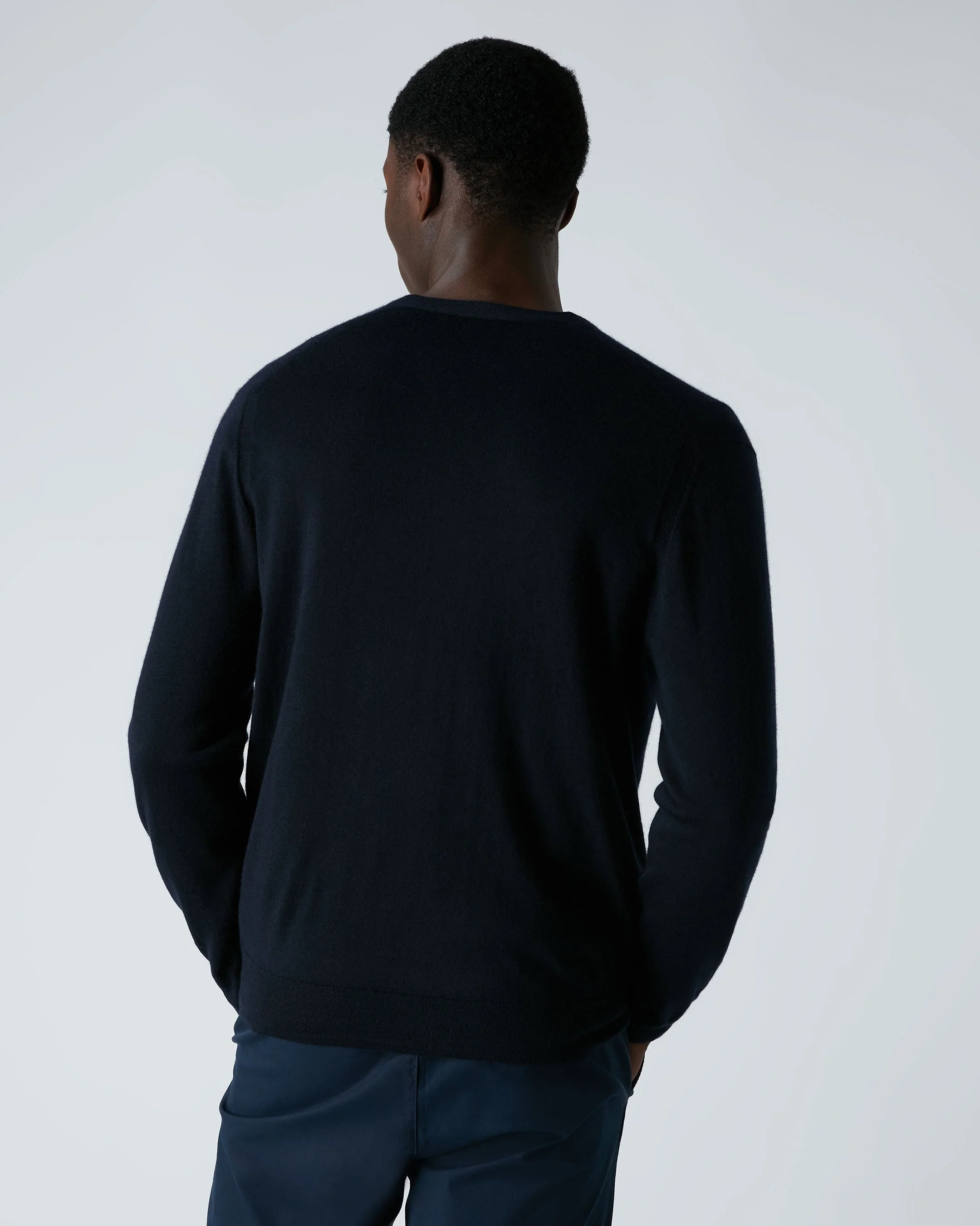 Men's Curzon Fine Gauge Cashmere Cardigan Navy Blue