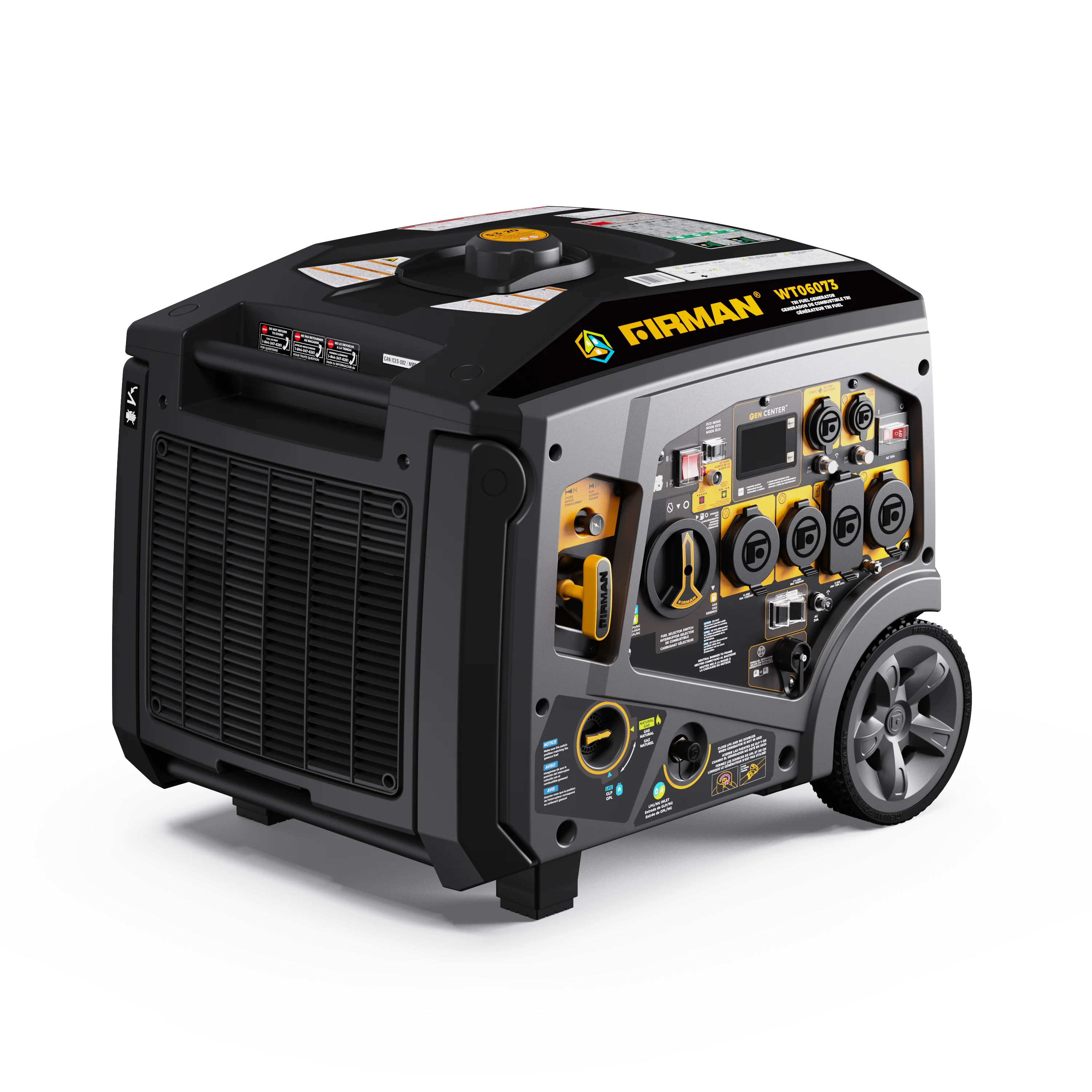 Tri Fuel Inverter Portable Generator 7500W Electric Start 120/240V Parallel Ready CO Alert