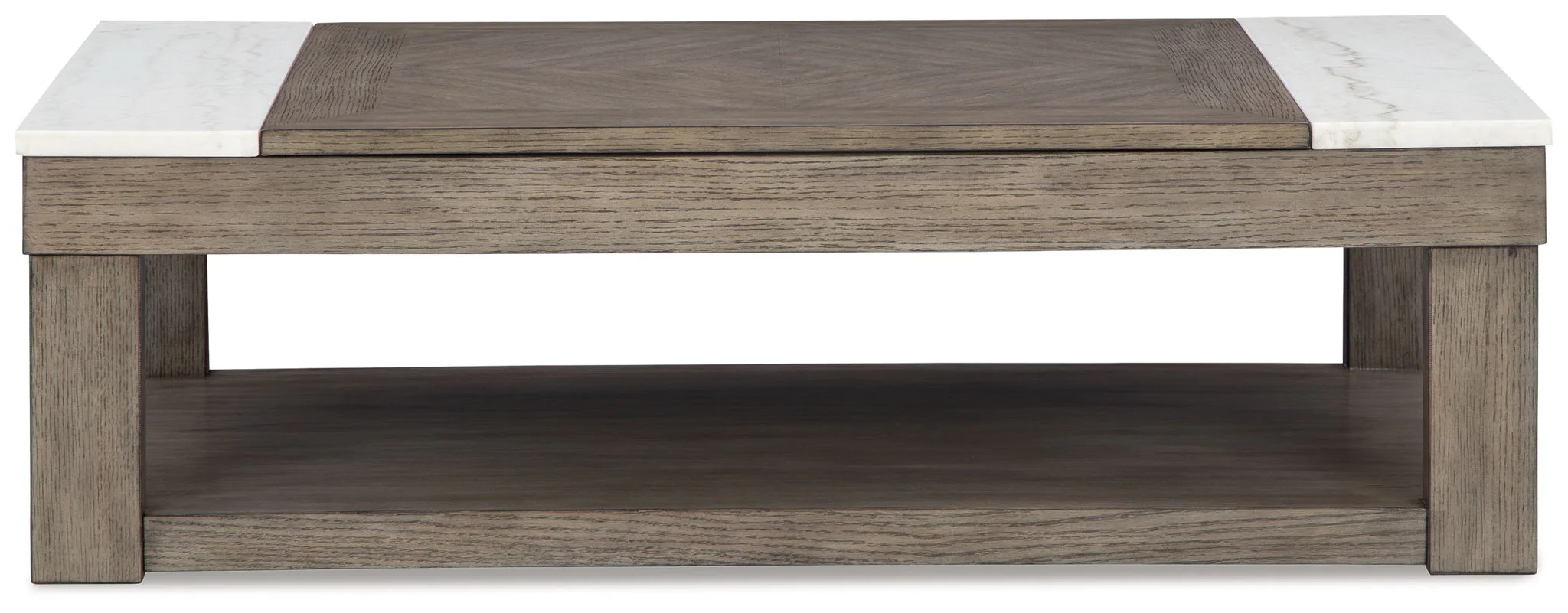 Loyaska - Lift Top Cocktail Table - Grayish Brown / White