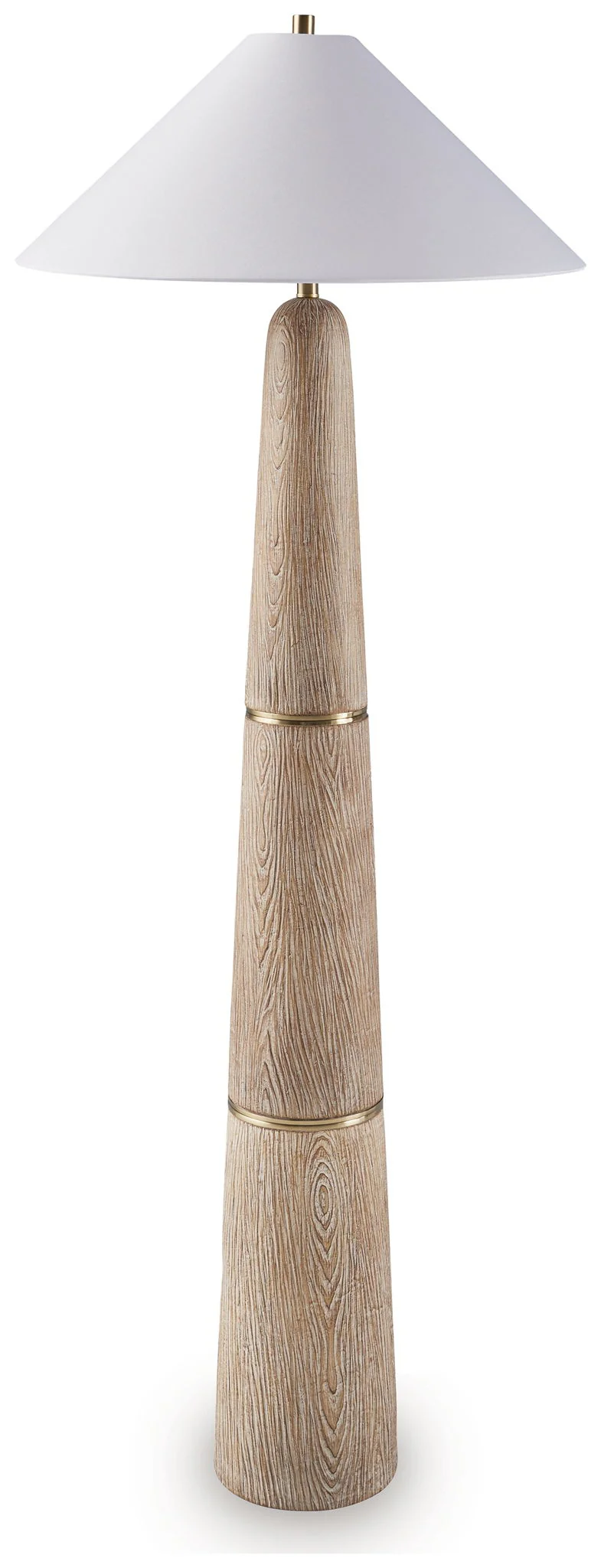 Gasparleigh - Poly Floor Lamp - Brown / Gold Finish