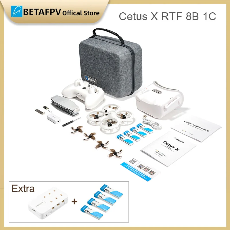 BETAFPV Cetus X - Brushless ELRS FPV Quadcopter BNF/ RTF LiteRadio 3 Radio Transmitter VR03 FPV Goggles C04 FPV Camera RC Drone