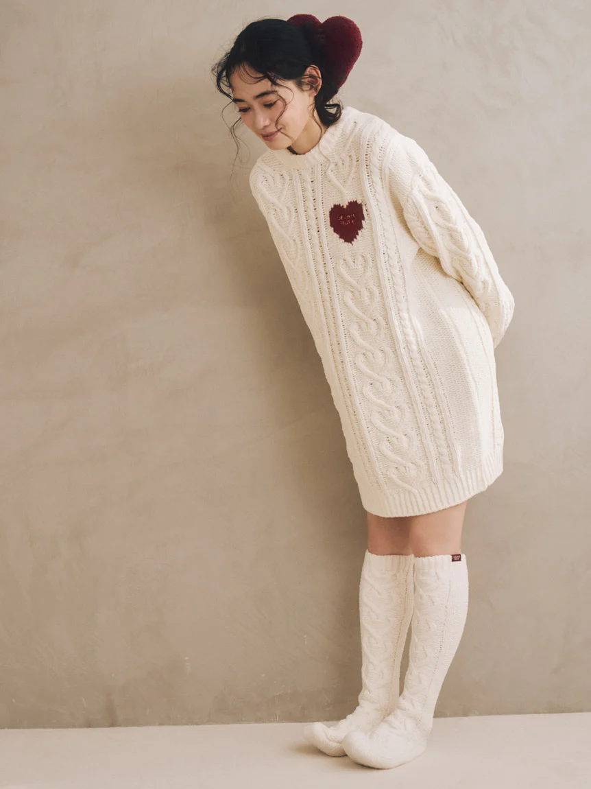 Heart Aran Knit Dress