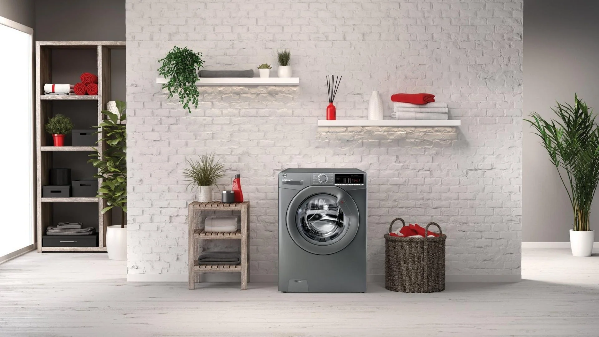Hoover 220 Volt Washer Silver Graphite 8KG  220v 240 volts H3W58T220v/GGE Washing Machine 220v 240 volts 50 hz