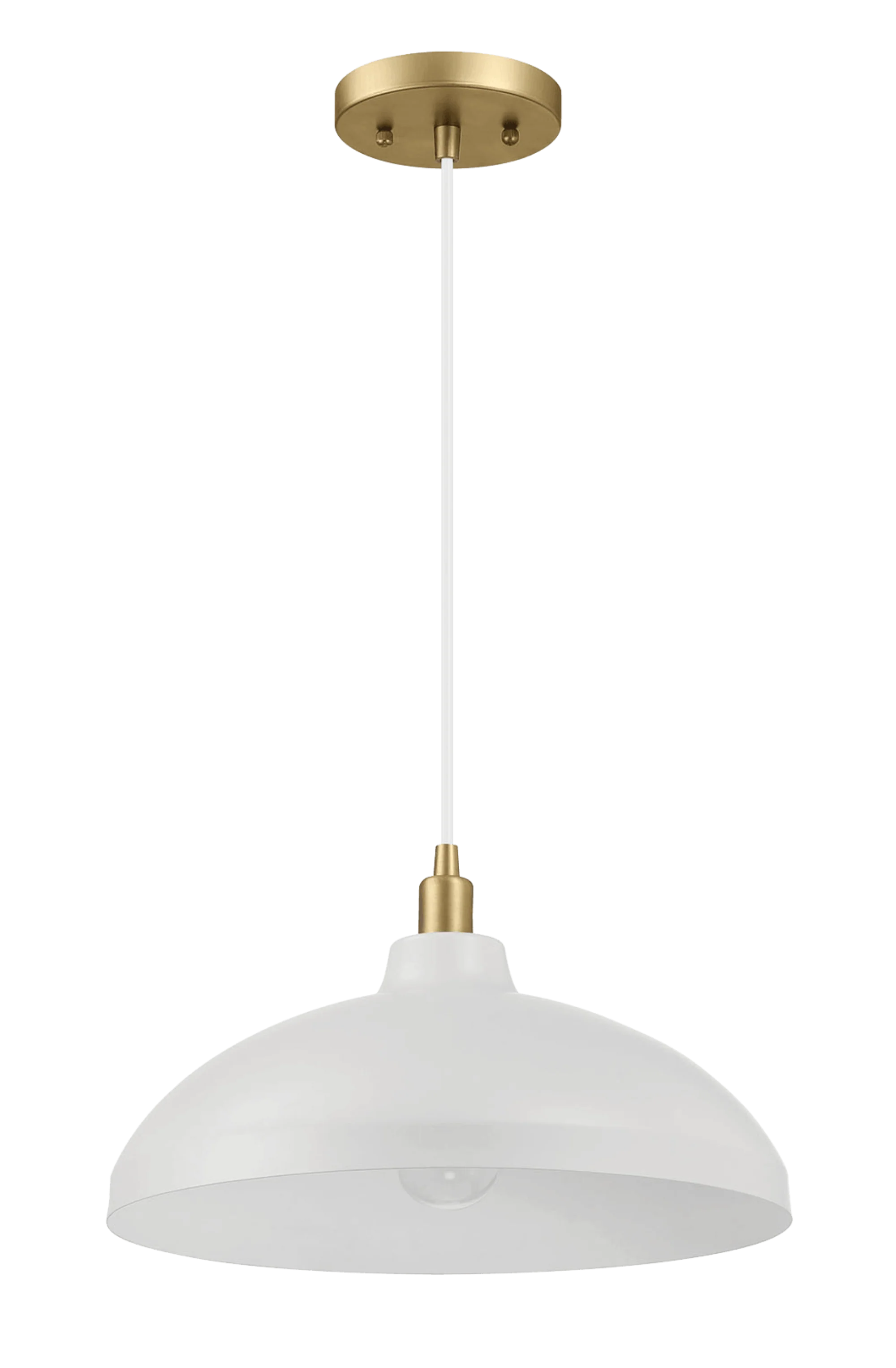 Astral Single Light White Pendant Lamp with Golder Brass Finish for Entrance Kitchen Island 14