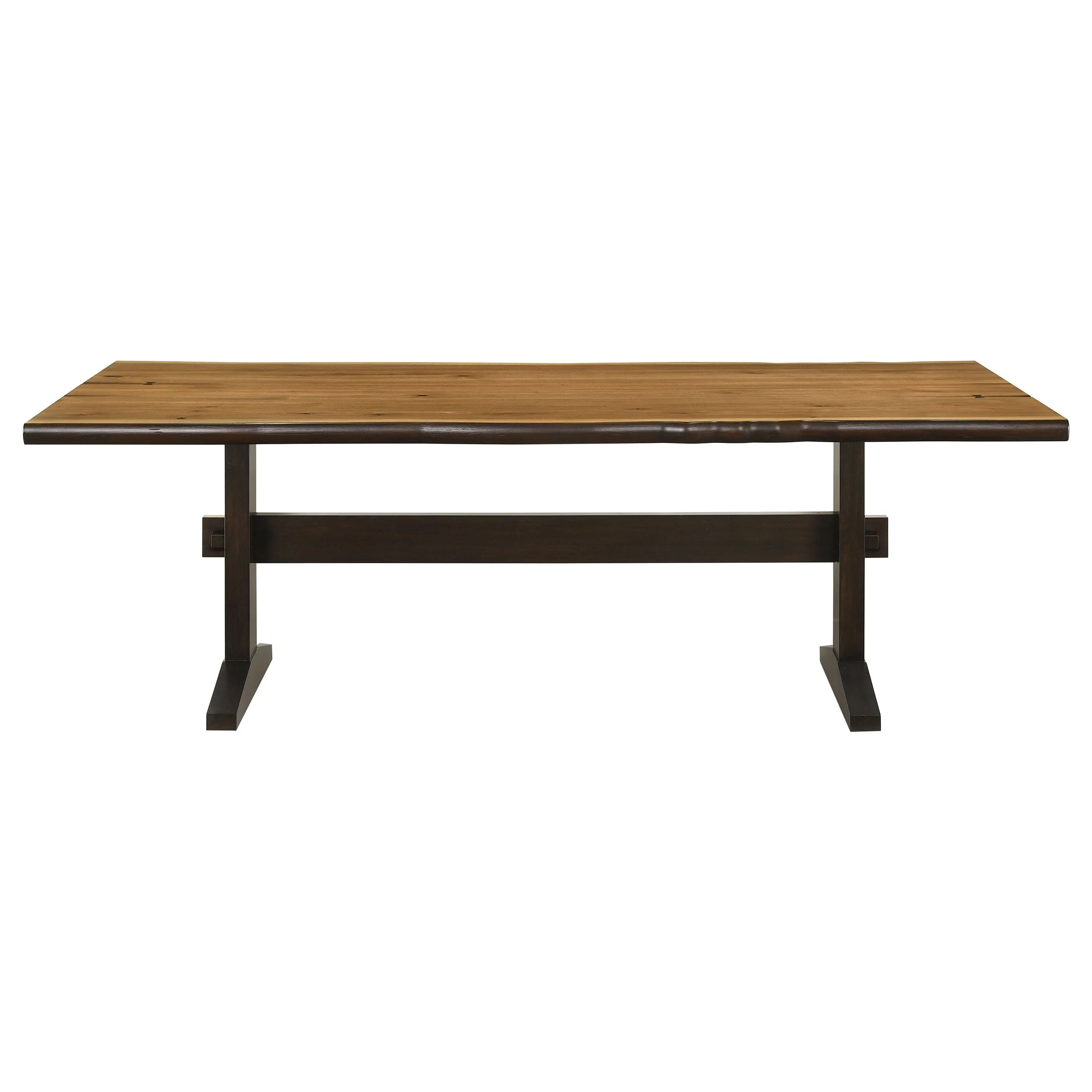 Bexley  Rectangular Live Edge Dining Table Set Honey