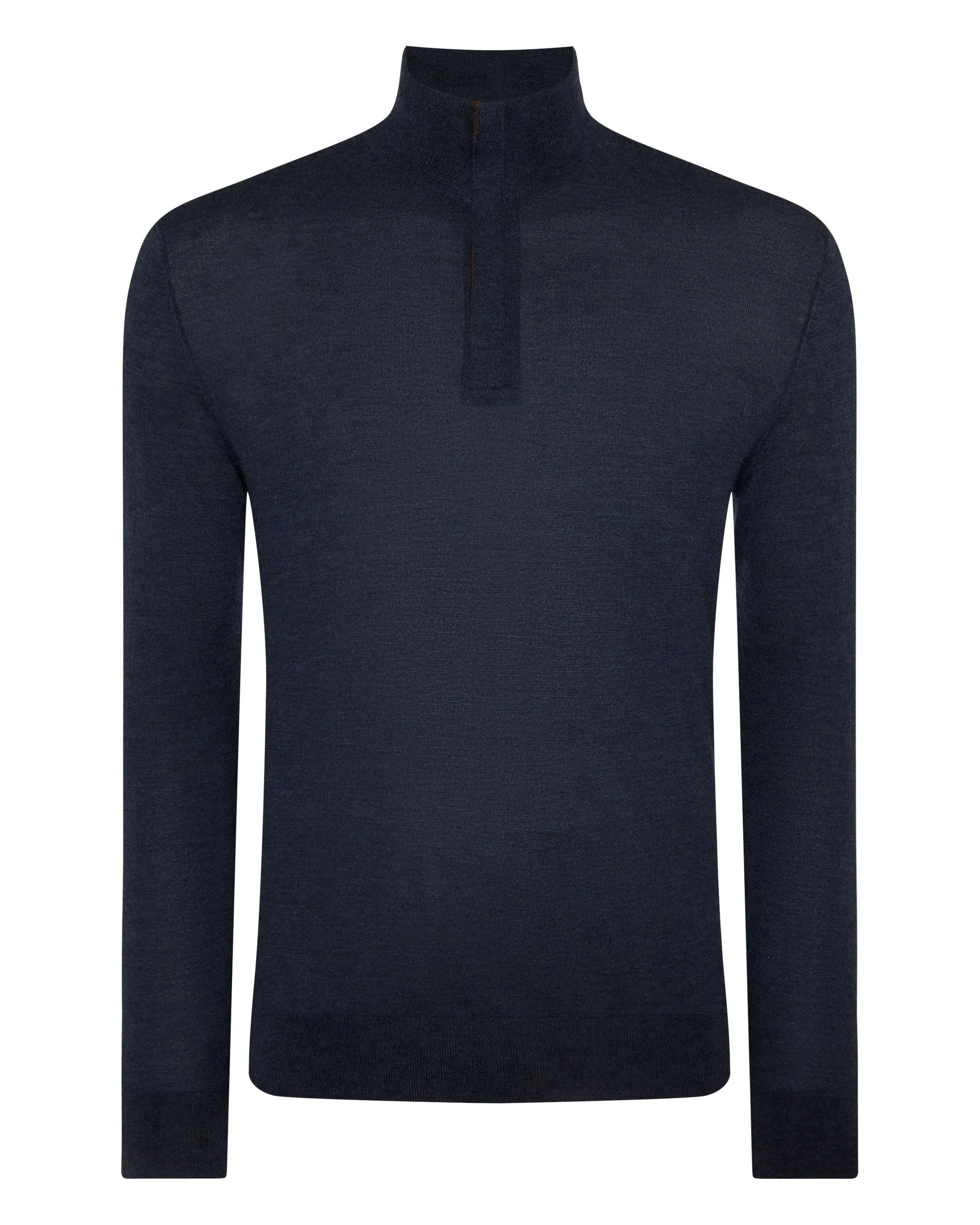 Men's Regent Fine Gauge Cashmere Half Zip Jumper Indigo Blue