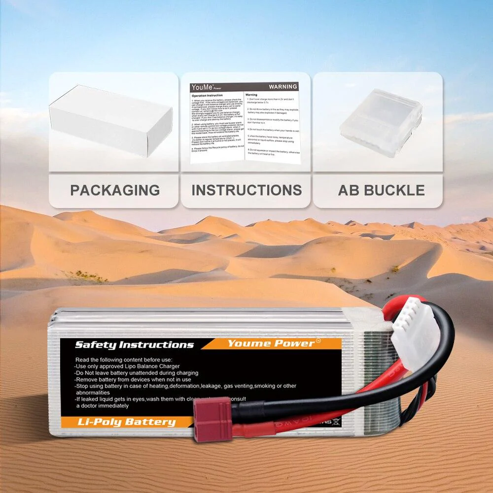 2PCS Youme 14.8V 4S Lipo Battery - 3300mah 4500mah 5200mah 6200mah 6500mah Hardcase T Deans XT60 XT90 EC5 EC3 Hard Case RC Parts