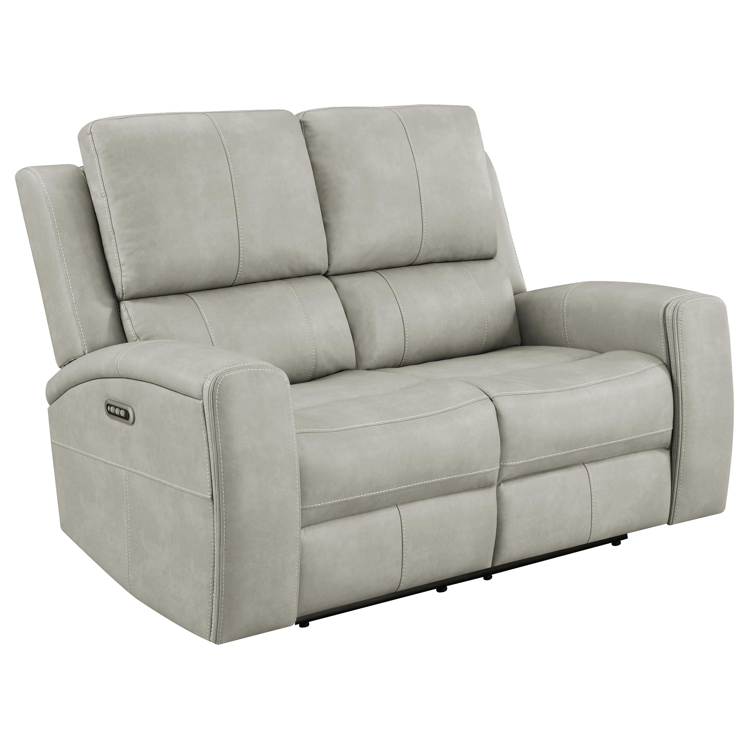 Brickston Triple Power Reclining Loveseat Grey