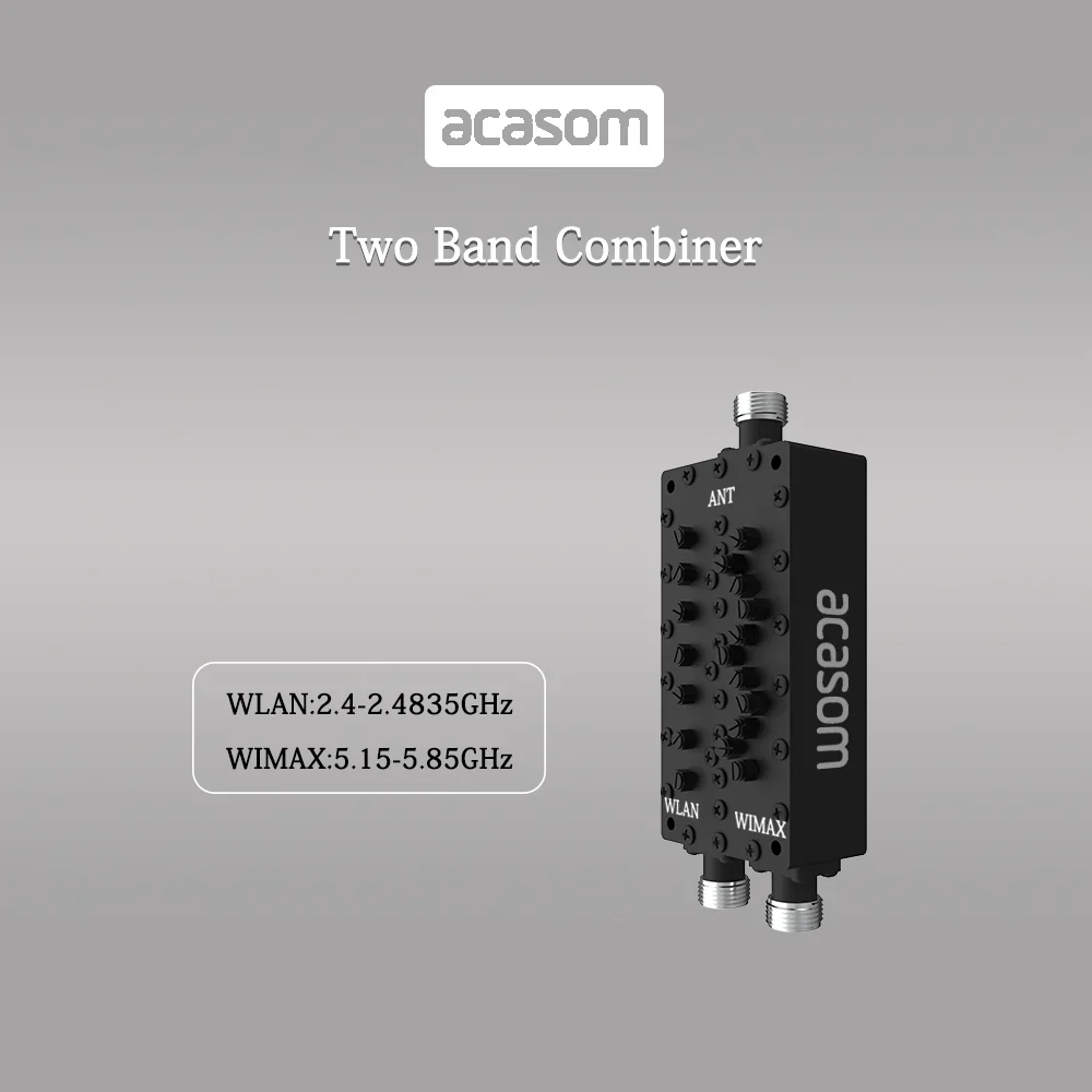 ACASOM 2.4/5.8GHz WIFI 2 Band Cavity Diplexer 2.4GHz 5.8GHz Dual Band Combiner/Multiplexer/Cavity Diplexer 2 way cavity duplexer N-F CONNECTOR