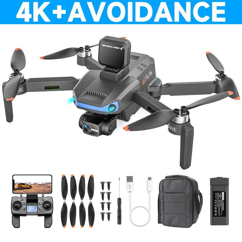 AE3 / AE3 PRO Max GPS Drone - 4K HD Dual Camera Professional Dron FPV EIS 3-Axis Gimbal Radar Obstacle Avoidance Quadcopter RC Toys Professional Camera Drone